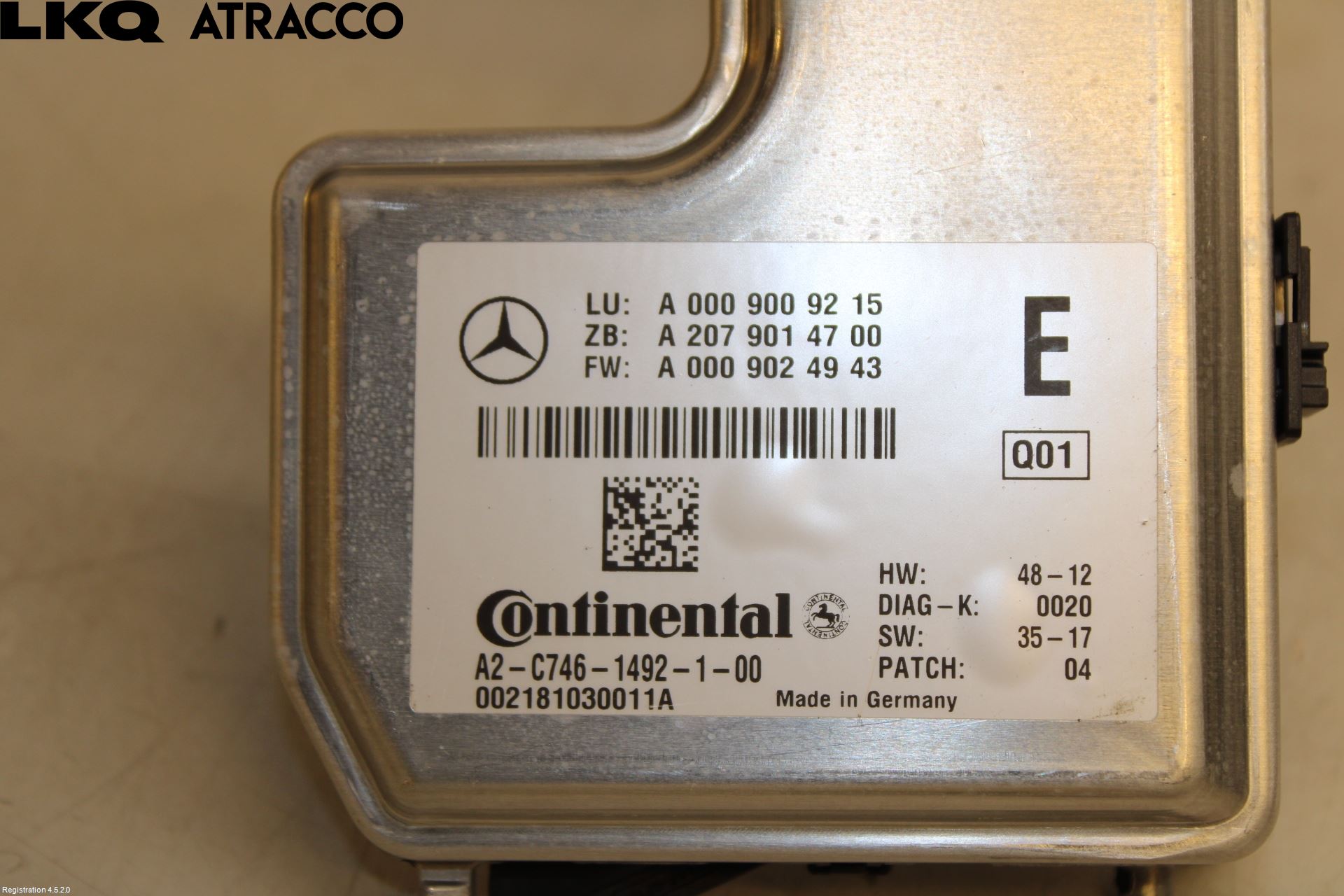 Mercedes-Benz MB ML/GLE-KLASS (W166) 12-18 Sensor Aktivt Kollisionsskydd