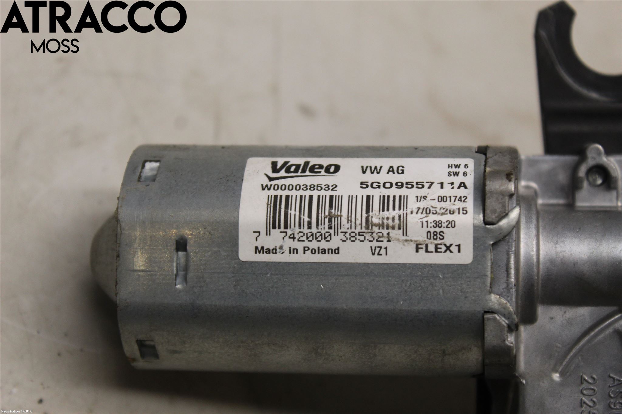 Volkswagen VW PASSAT 15-19 Torkarmotor Baklucka