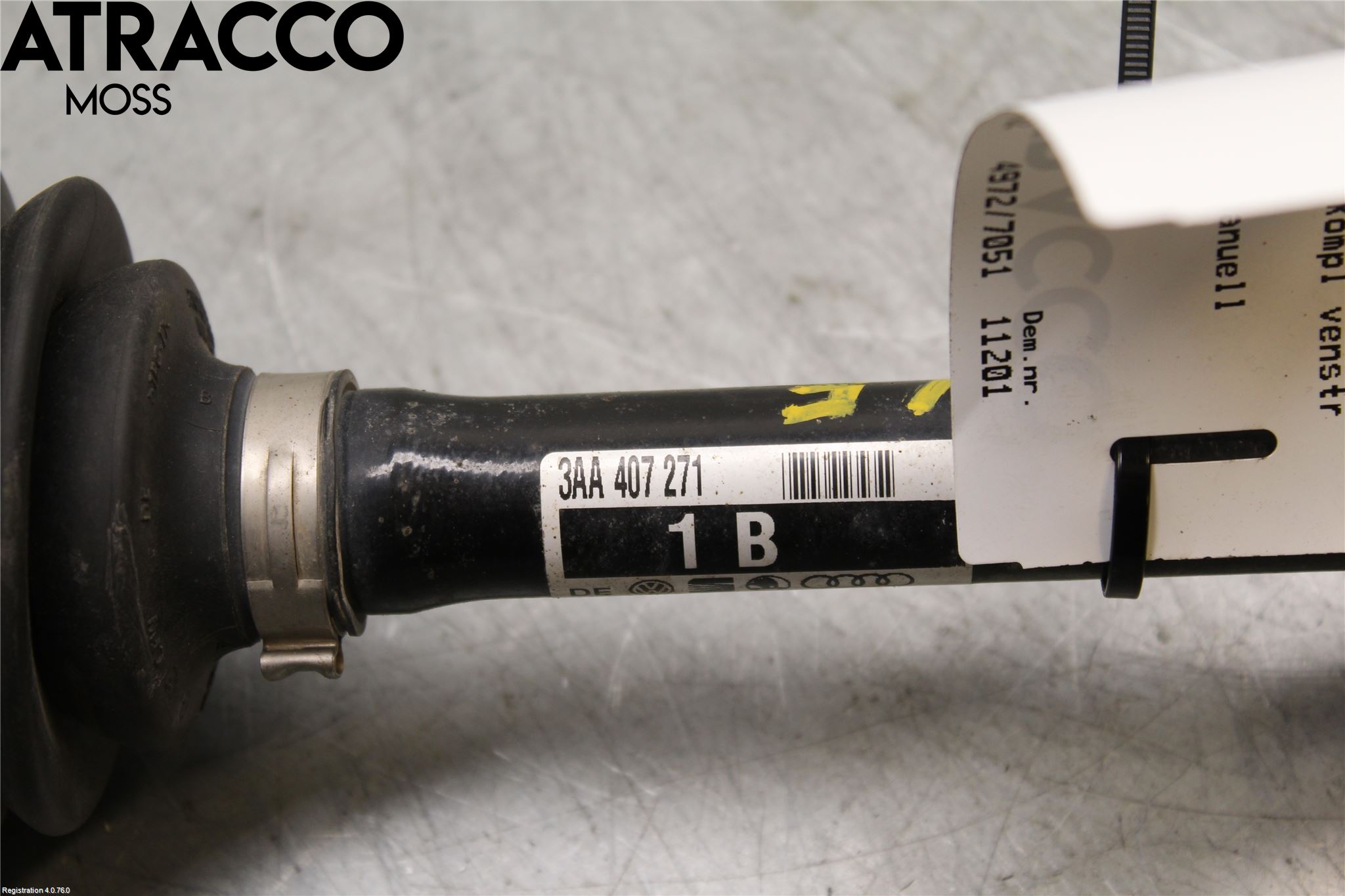 Volkswagen VW CADDY 16-20 Drivaxel Fram Vänster