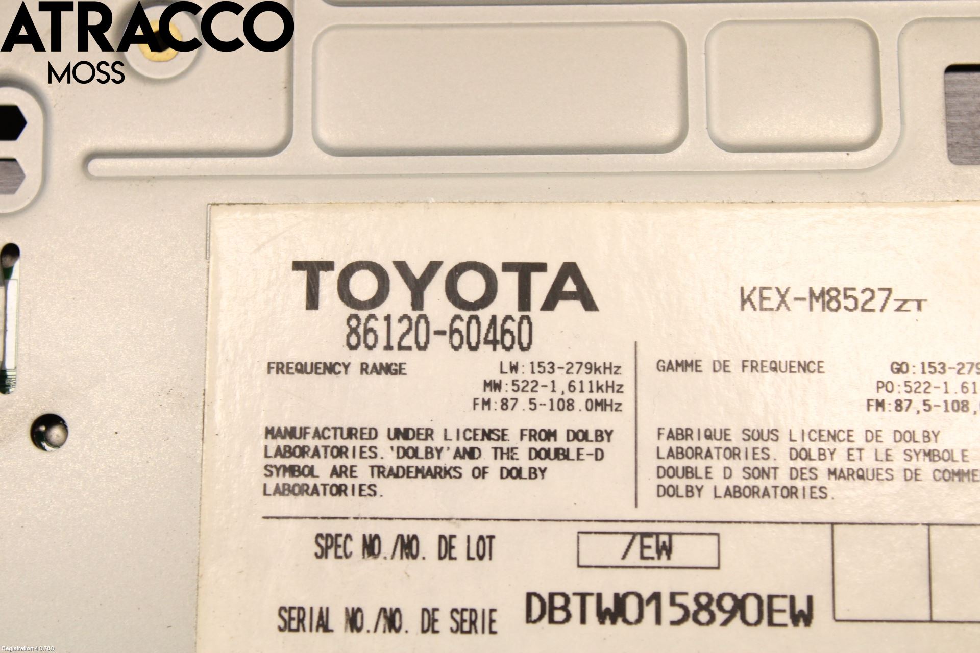 Toyota LANDCRUISER J120 02-09 Radio-Stereo Kassetbandsp
