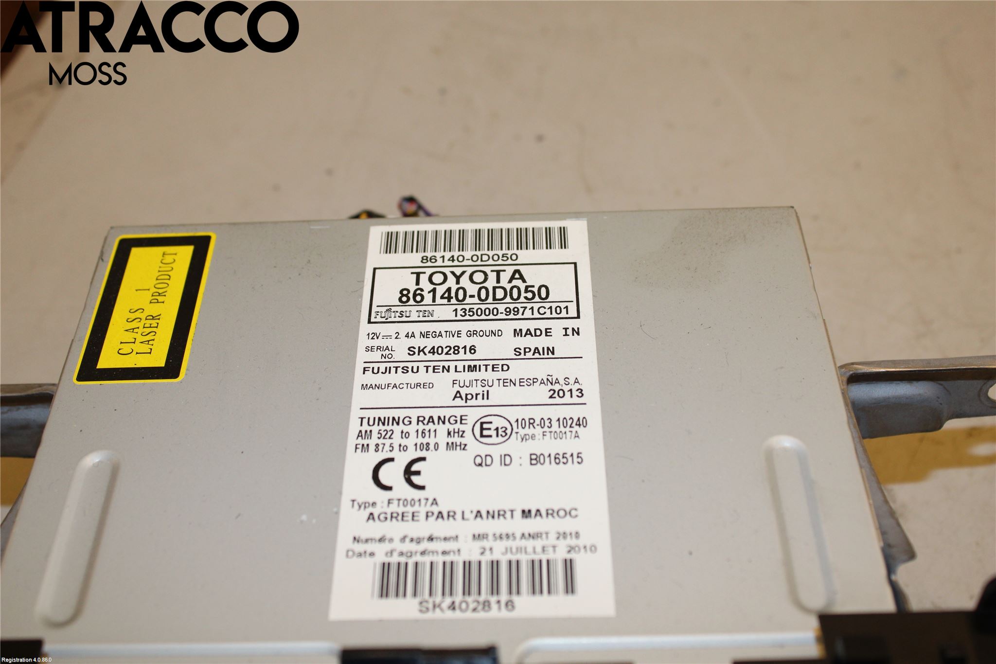 Toyota YARIS XP130 12-14 Radio
