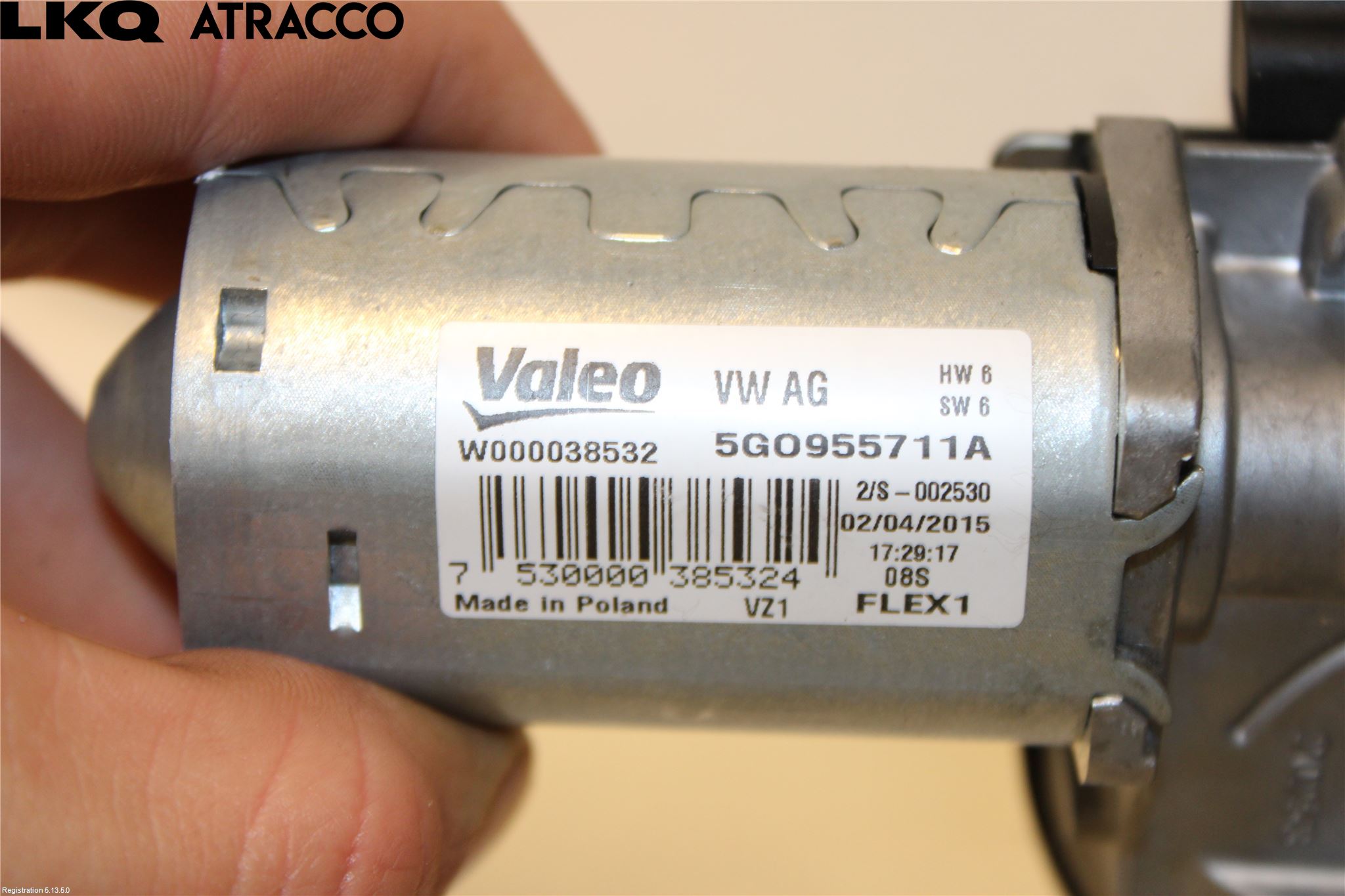 Volkswagen VW GOLF / E-GOLF VII 13-20 Torkarmotor Baklucka
