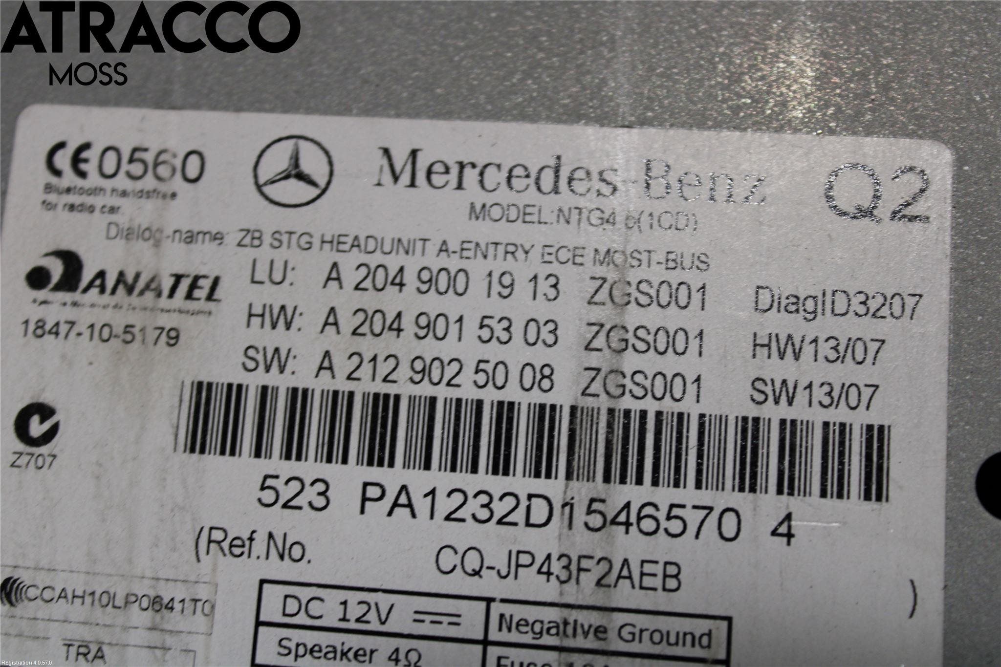 Mercedes-Benz MB C-KLASS (W204) 07-15 Cd Radio - Multimediapanel