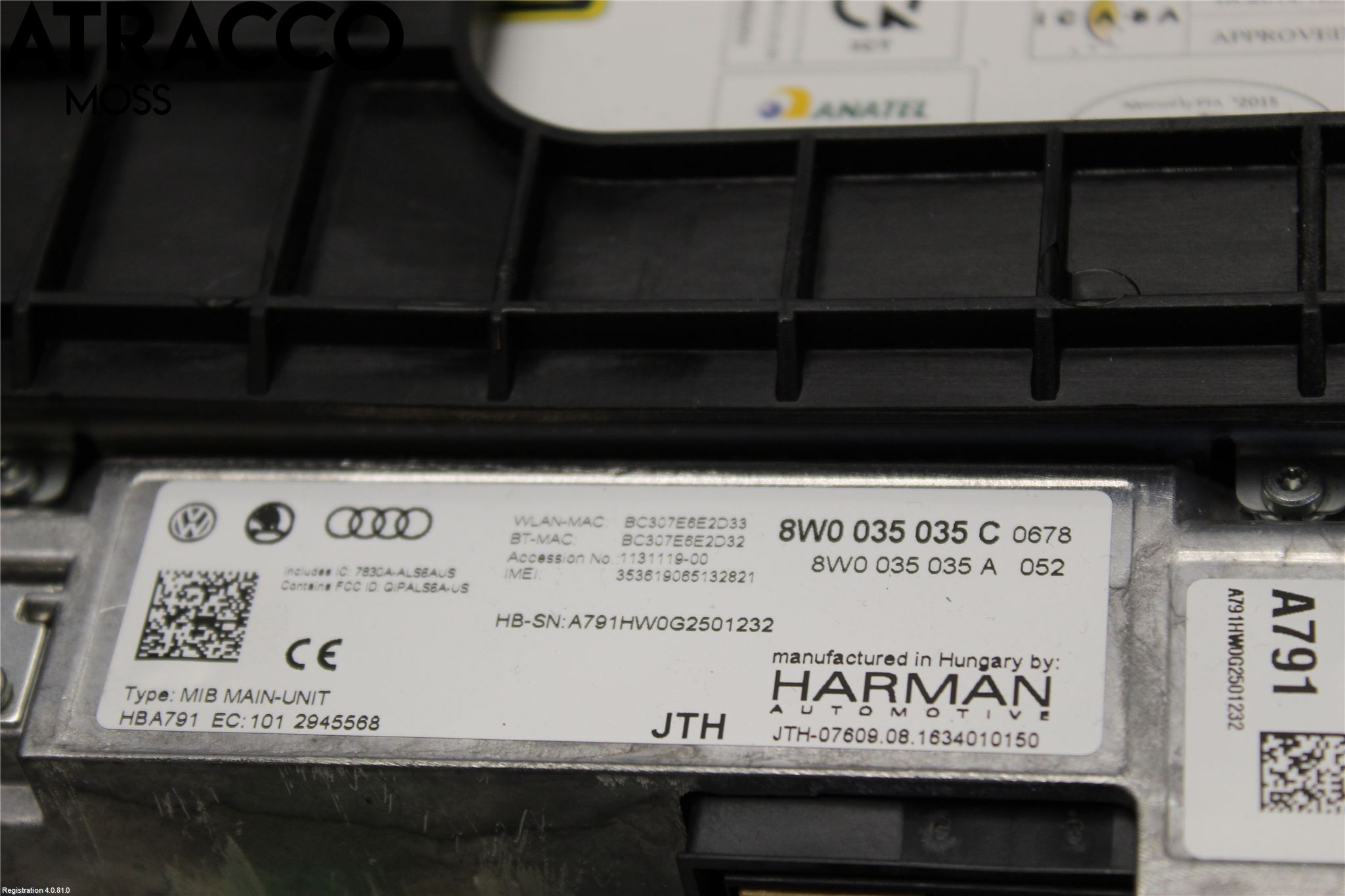 Audi A4/S4 B9 16-19 Cd Radio - Multimediapanel
