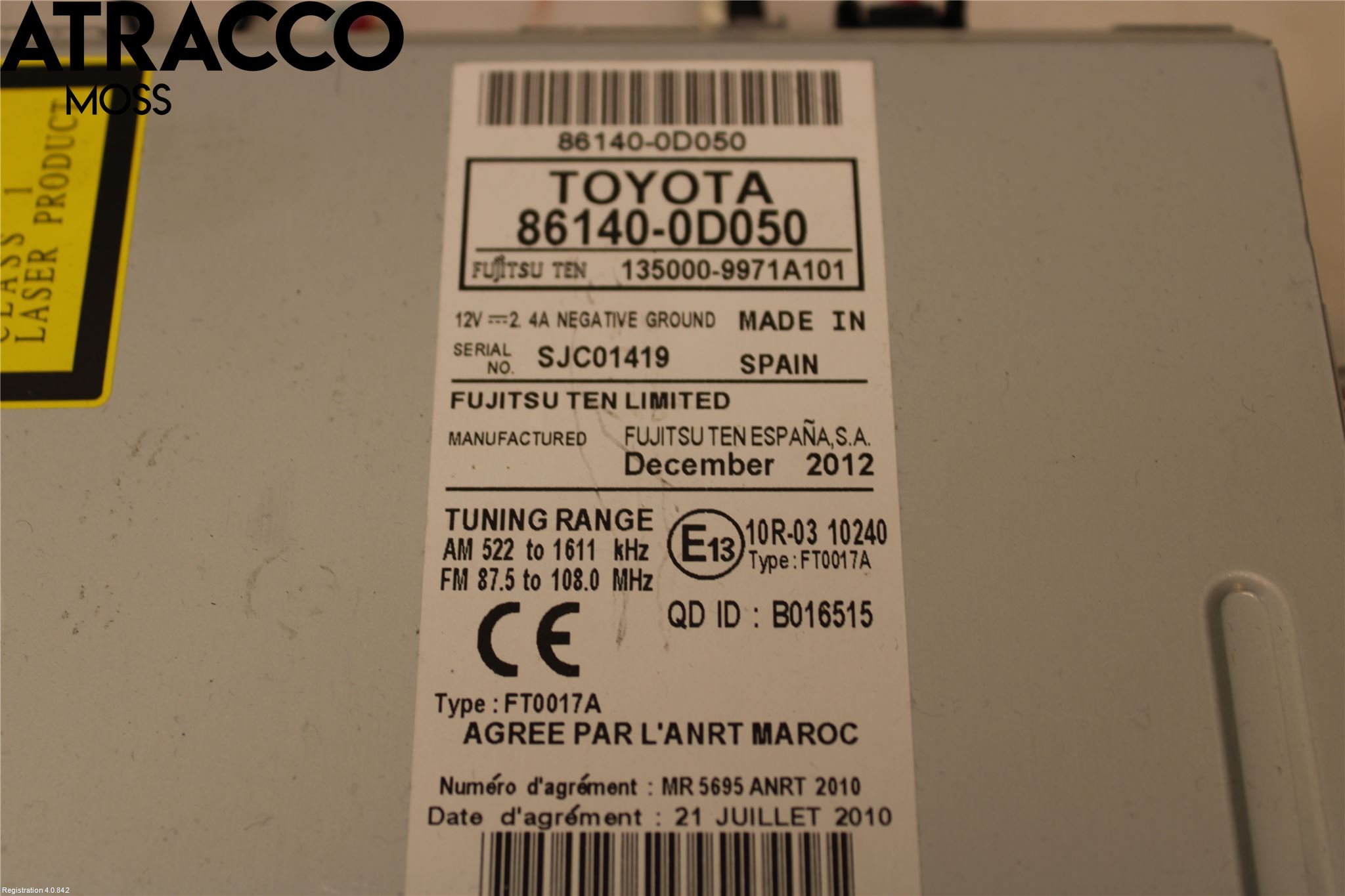 Toyota YARIS XP130 12-14 Cd Radio - Multimediapanel