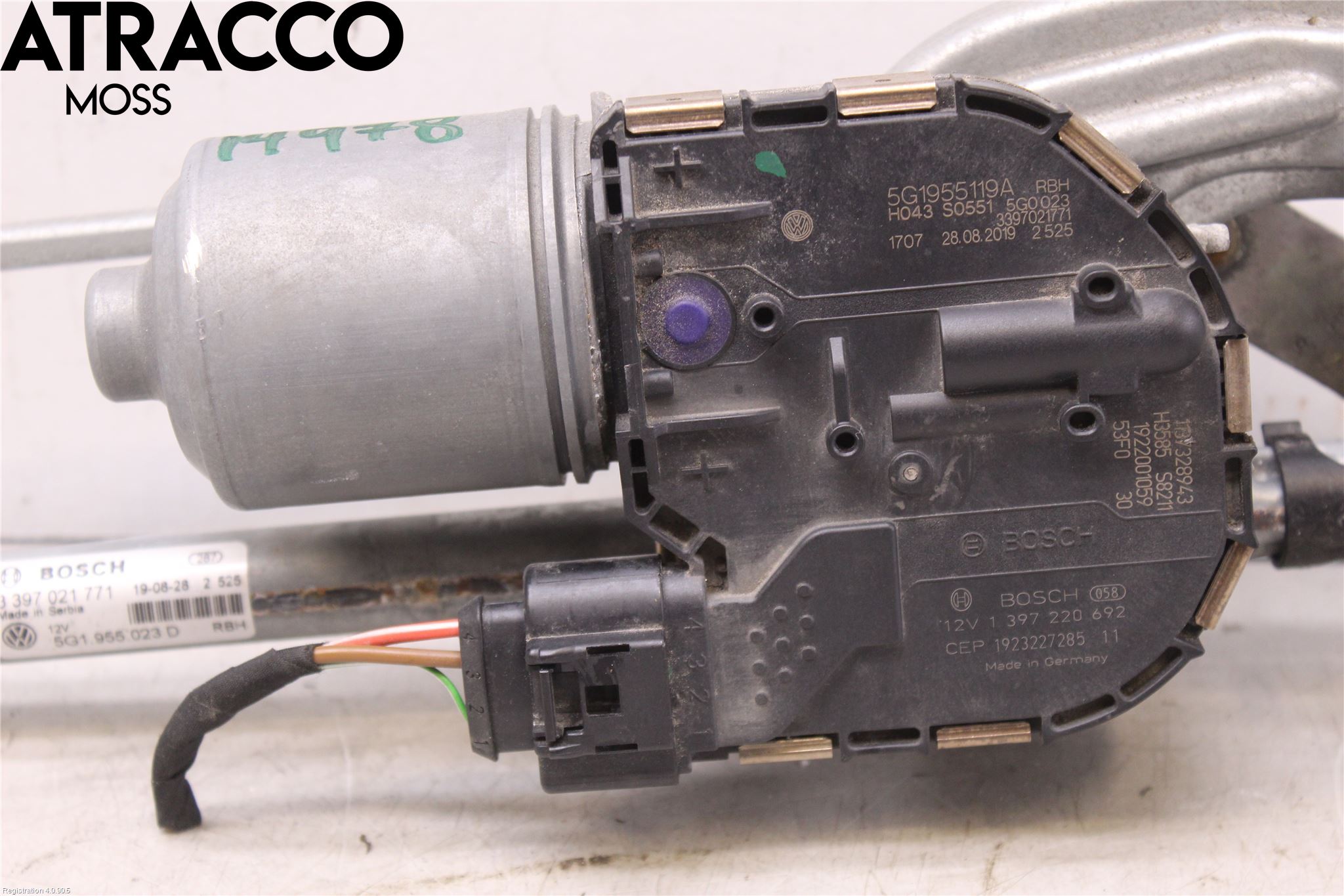 Volkswagen VW GOLF / E-GOLF VII 13-20 Torkarmotor Vindruta