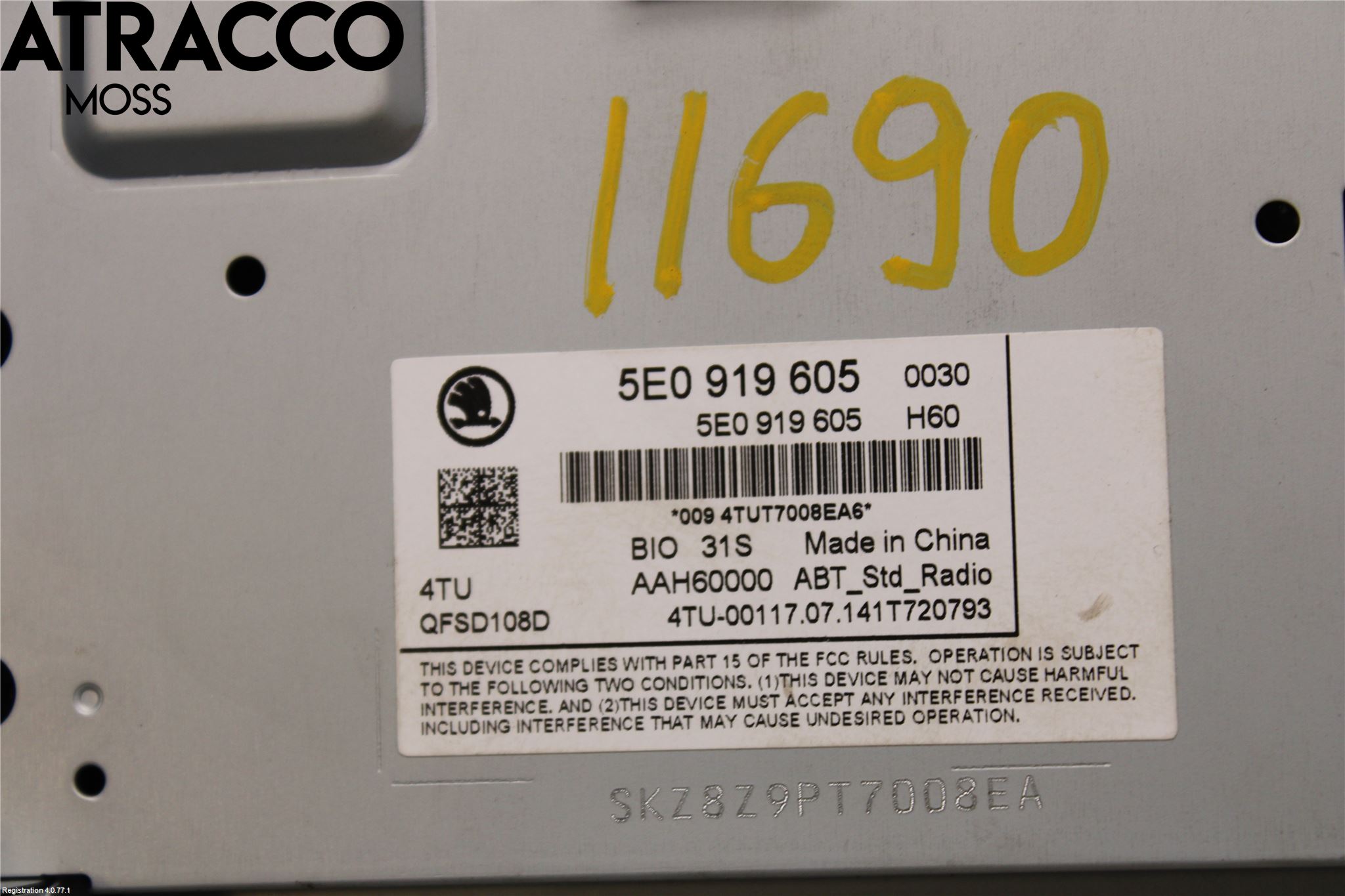 Skoda OCTAVIA (5E) 13-20 Cd Radio - Multimediapanel