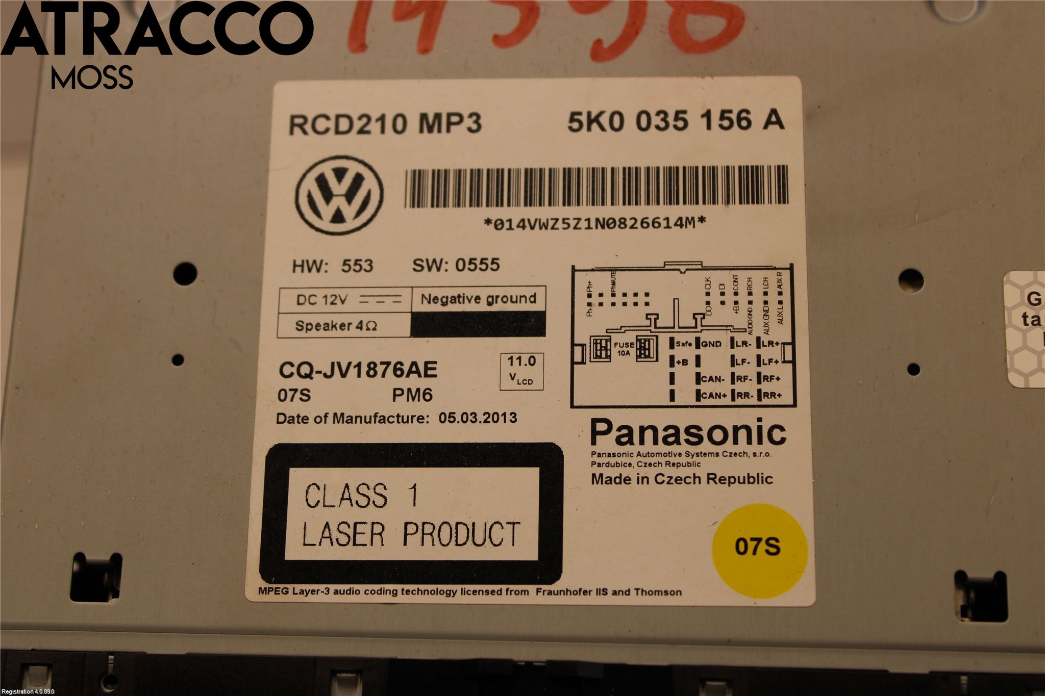 Volkswagen VW CADDY 11-15 Cd Radio - Multimediapanel