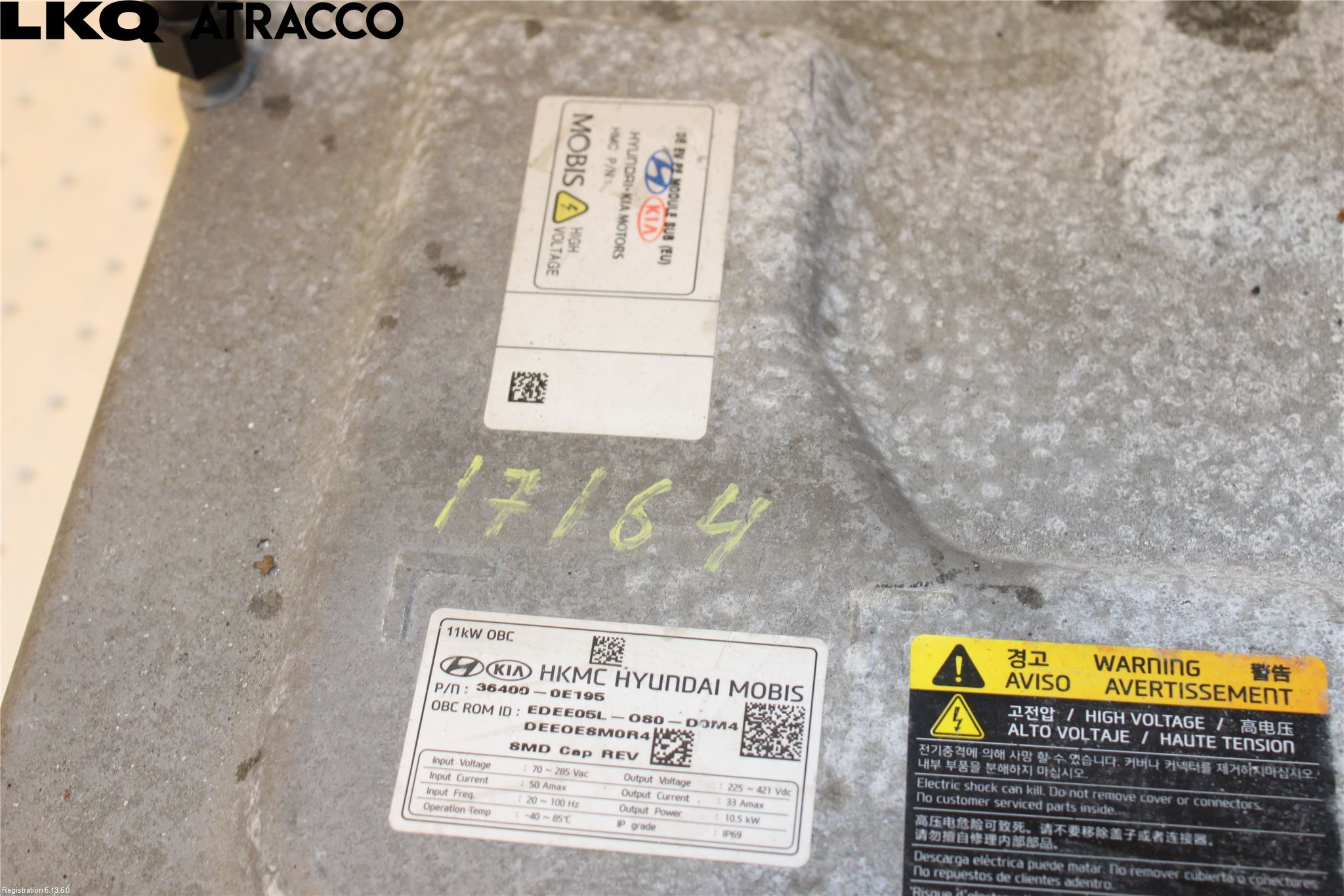 Kia NIRO (DE) 17-22 Batteriladdare Högspänning