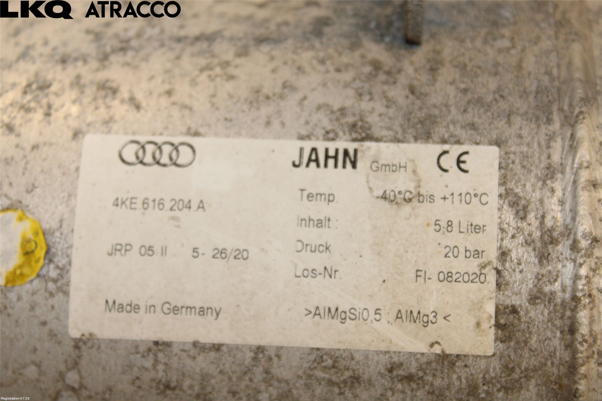 Audi E-TRON, S GE 19- Nivå/Luftförändring Trycktank