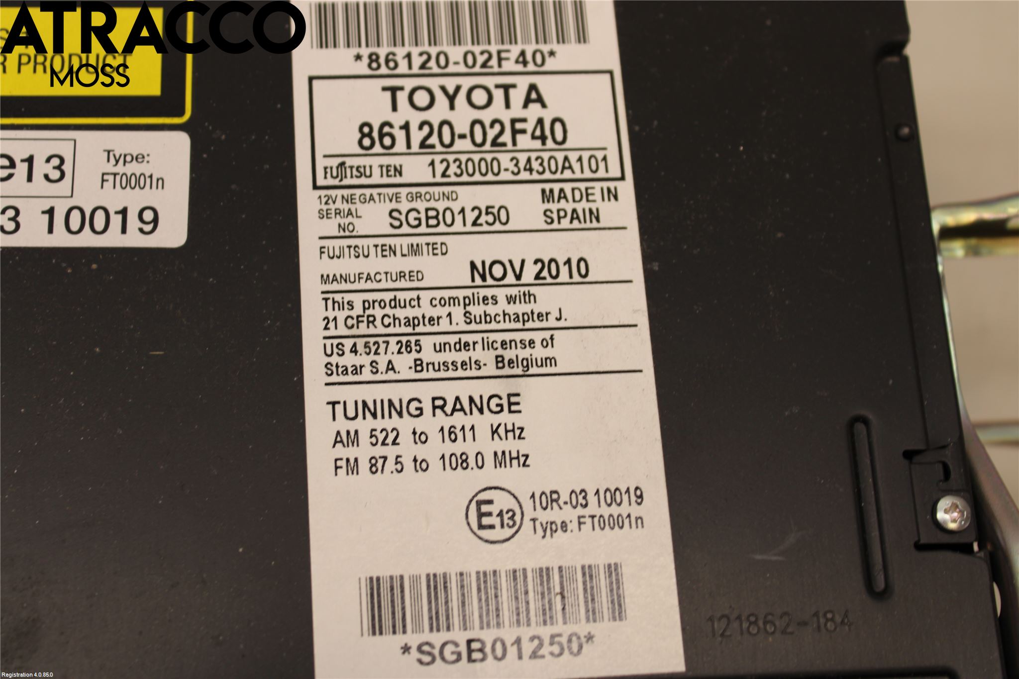 Toyota AURIS 10-12 Cd Radio - Multimediapanel