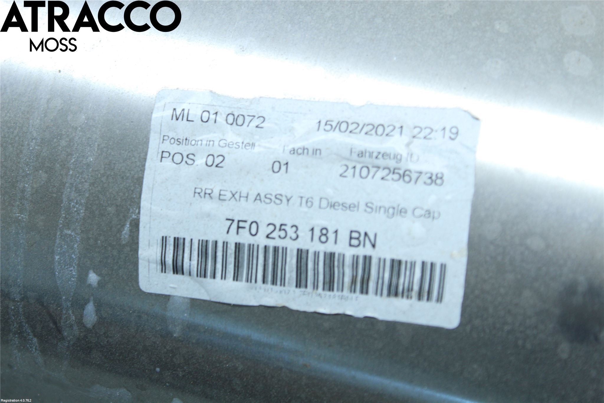 Volkswagen VW TRANSP/CARAVELLE (T6) 16-22 Avgas Bakre Dämpare