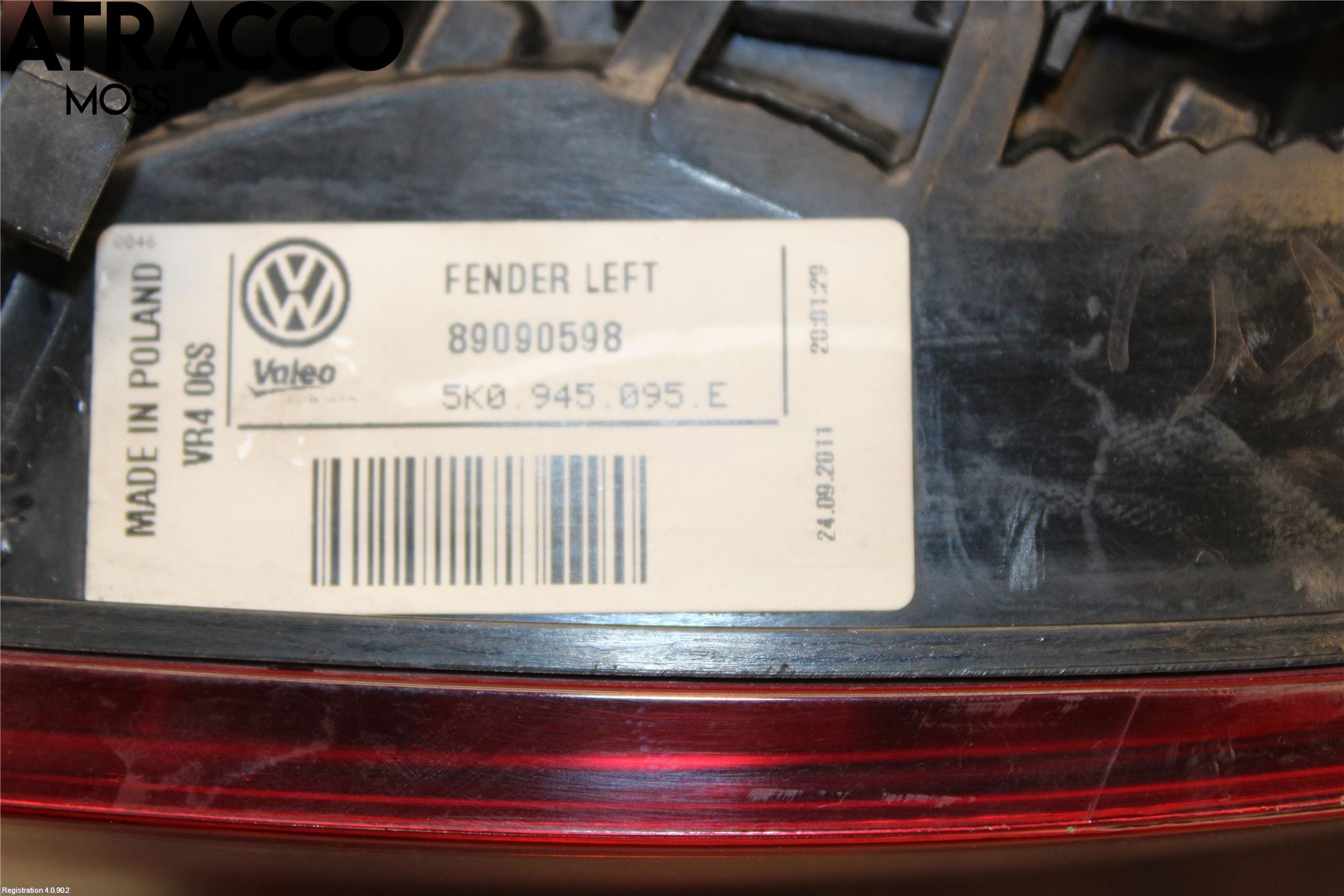 Volkswagen VW GOLF VI 09-13 Bakljus Vänster