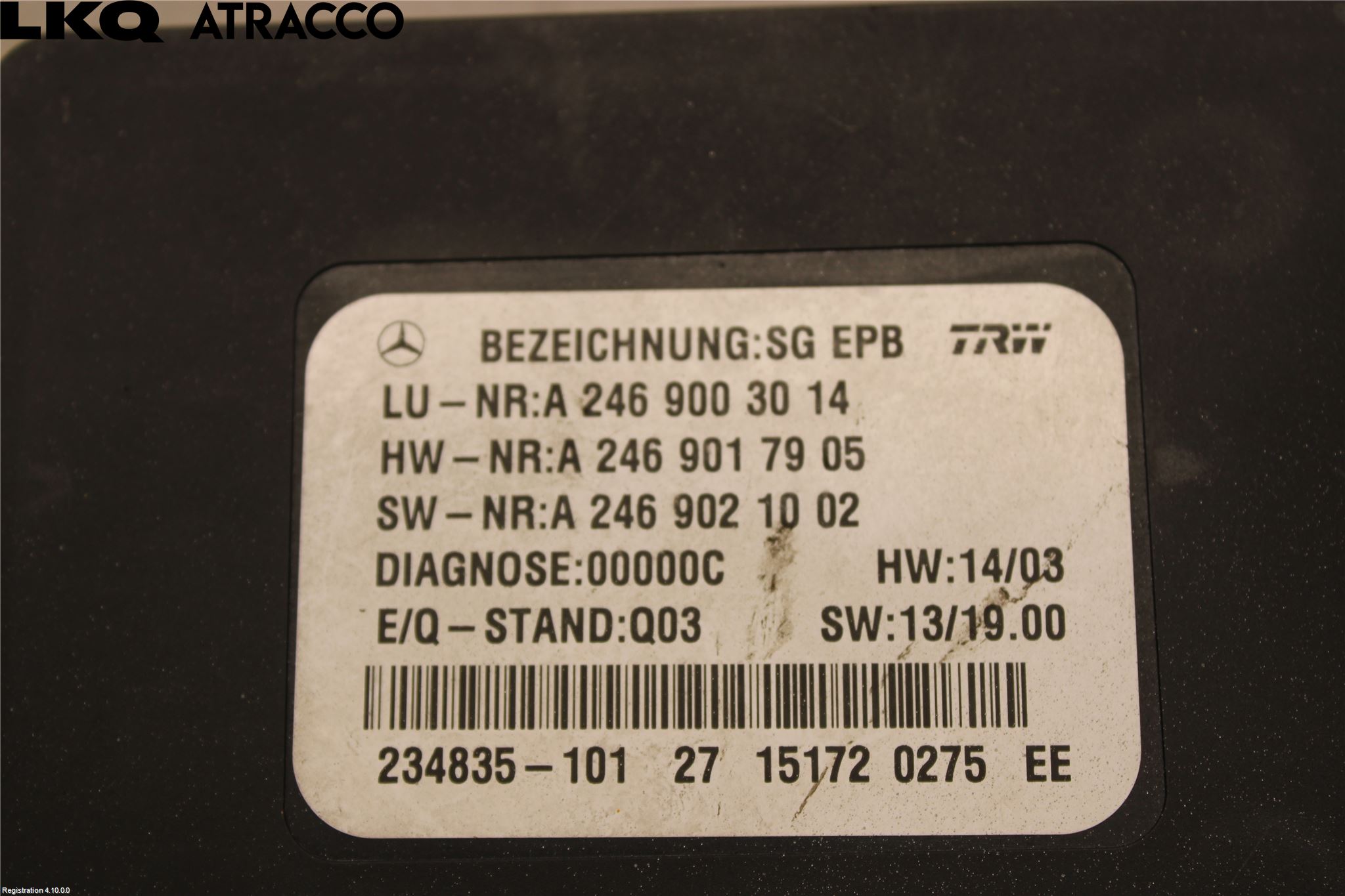 Mercedes-Benz MB CLA-KLASS (C117/X117) 13-19 Styrenhet Parkbroms Epb