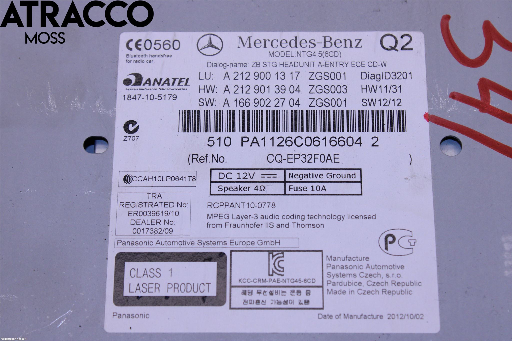 Mercedes-Benz MB E-KLASS (W212) 09-16 Radio