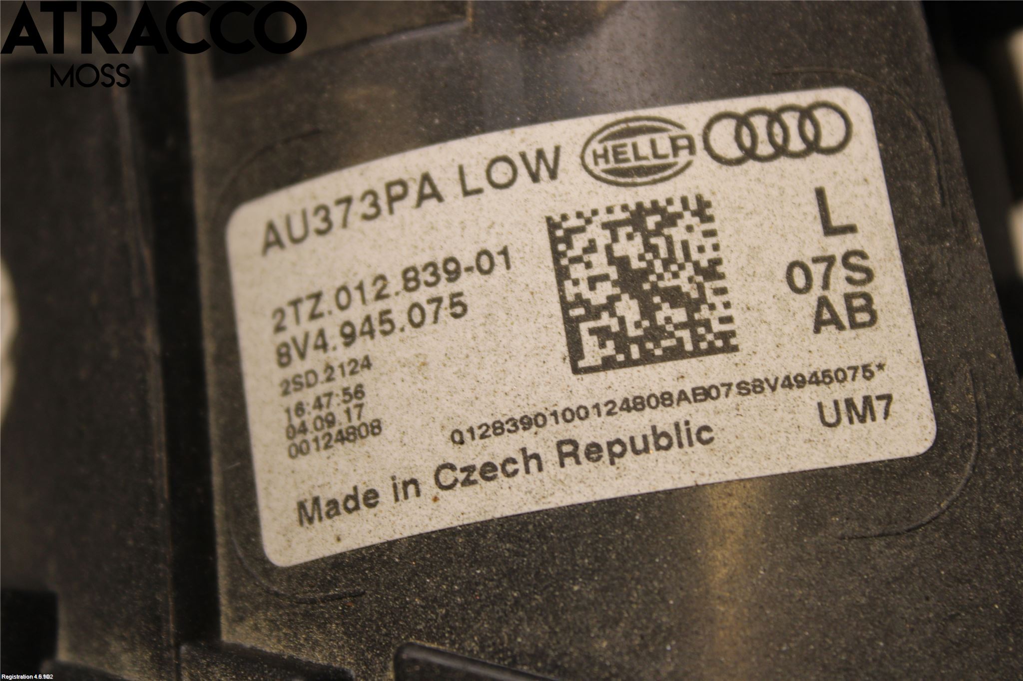 Audi A3/S3 8V 13-20 Bakljus Lucka Vä