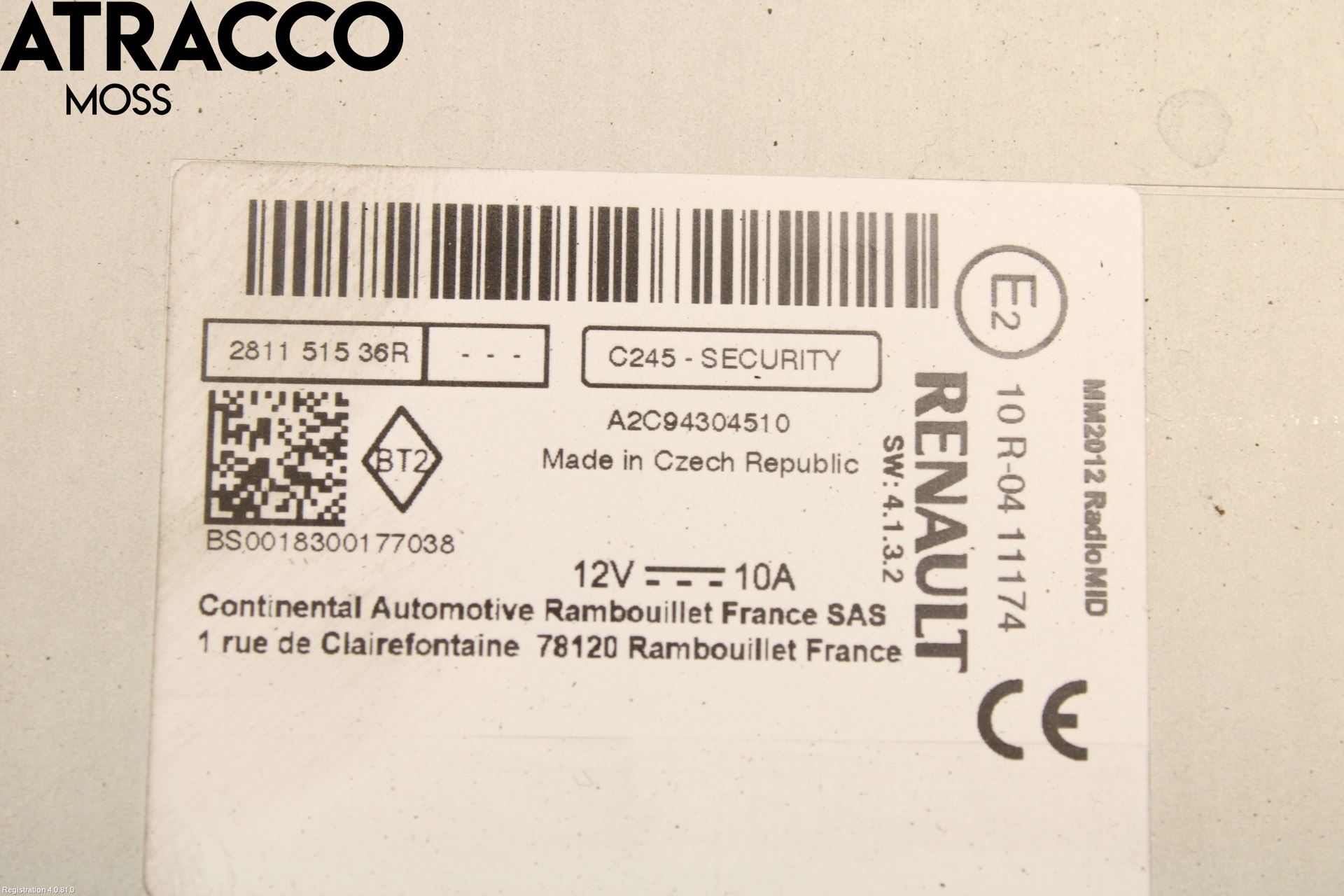Renault ZOE/E-TECH 13- Cd Radio - Multimediapanel