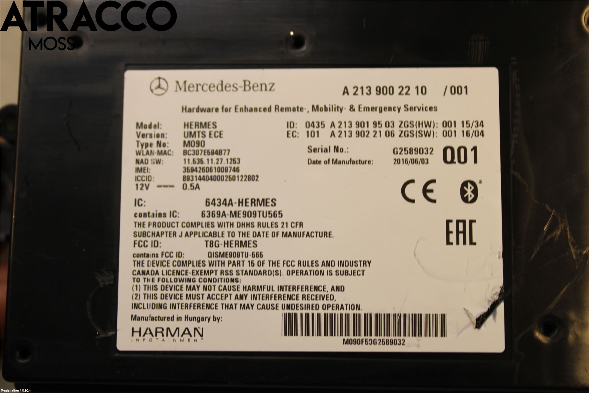Mercedes-Benz MB C-KLASS (W205) 14-21 Styrenhet Övrigt