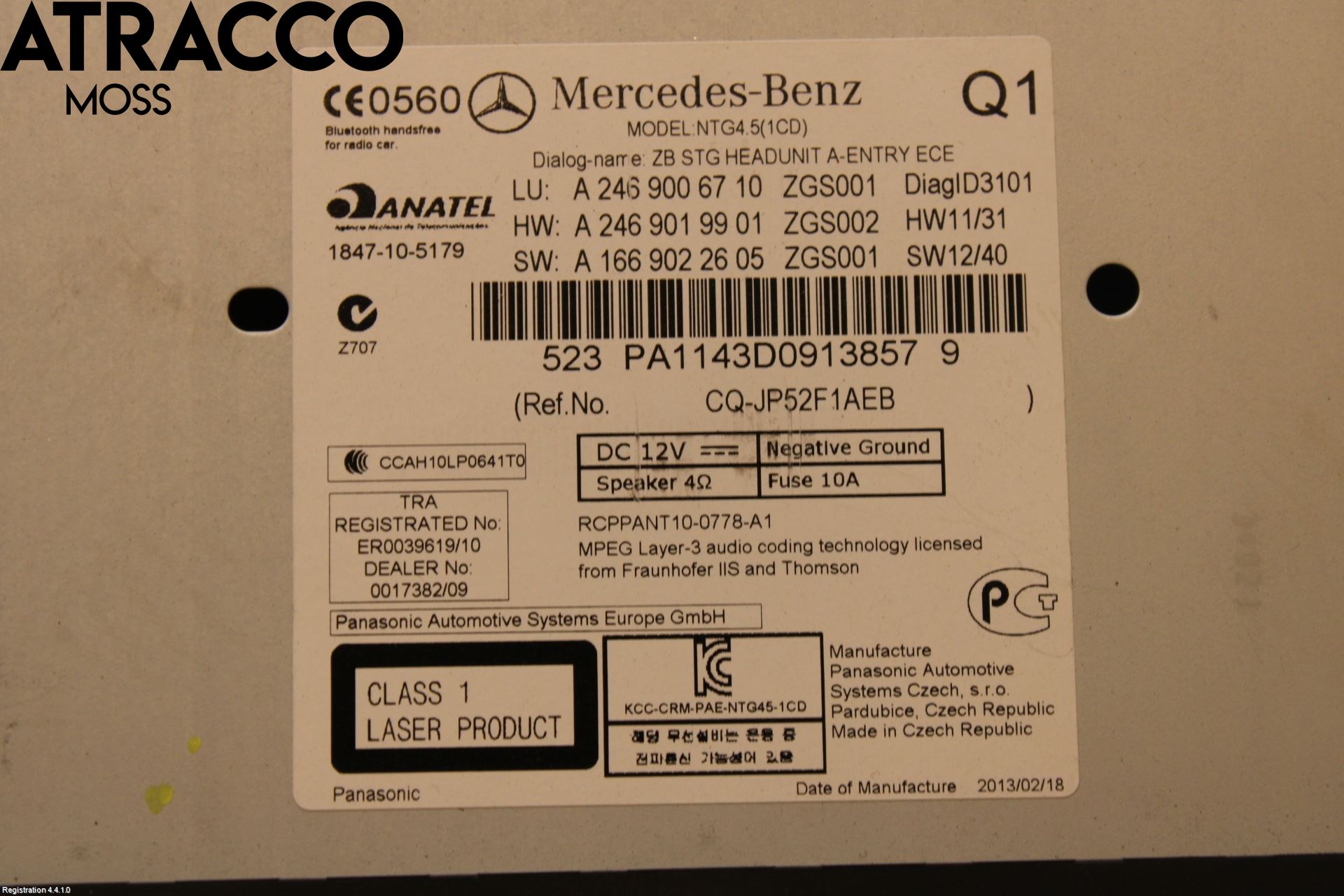 Mercedes-Benz MB A-KLASS (W176) 13-18 Cd Radio - Multimediapanel