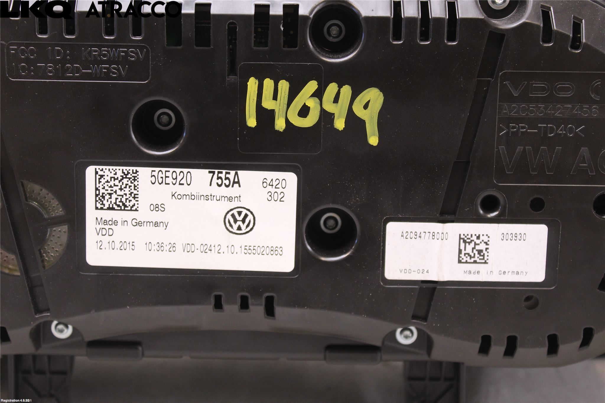Volkswagen VW GOLF / E-GOLF VII 13-20 Instrument Komb