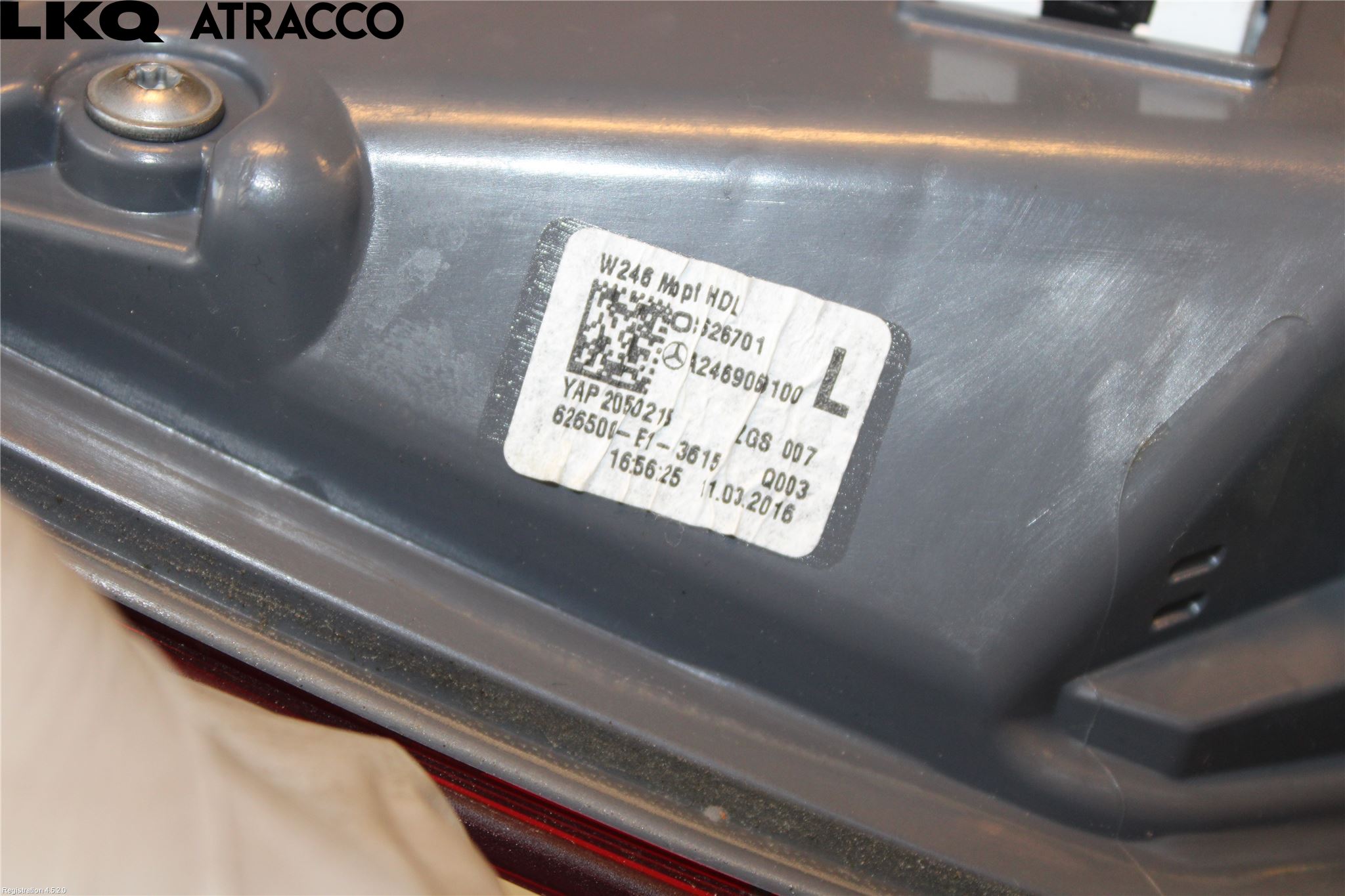 Mercedes-Benz MB B-KLASS (W246/W242) 12-19 Bakljus Lucka Vä