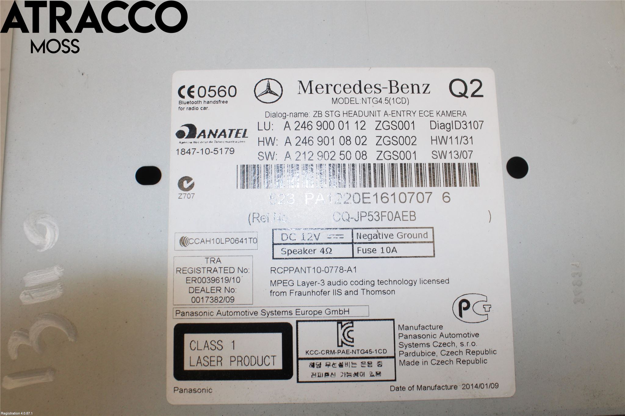 Mercedes-Benz MB A-KLASS (W176) 13-18 Cd Radio - Multimediapanel