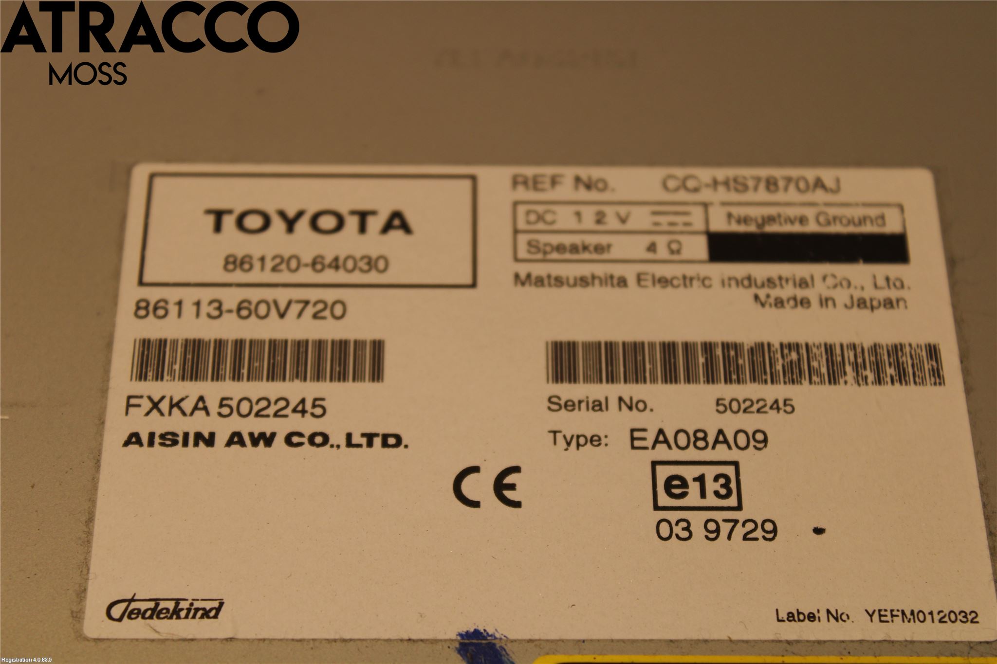 Toyota VERSO 09-18 Cd Radio - Multimediapanel