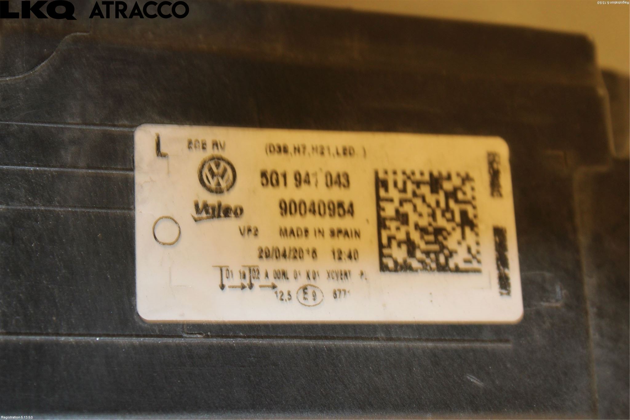 Volkswagen VW GOLF / E-GOLF VII 13-20 Strålkastare Vänster