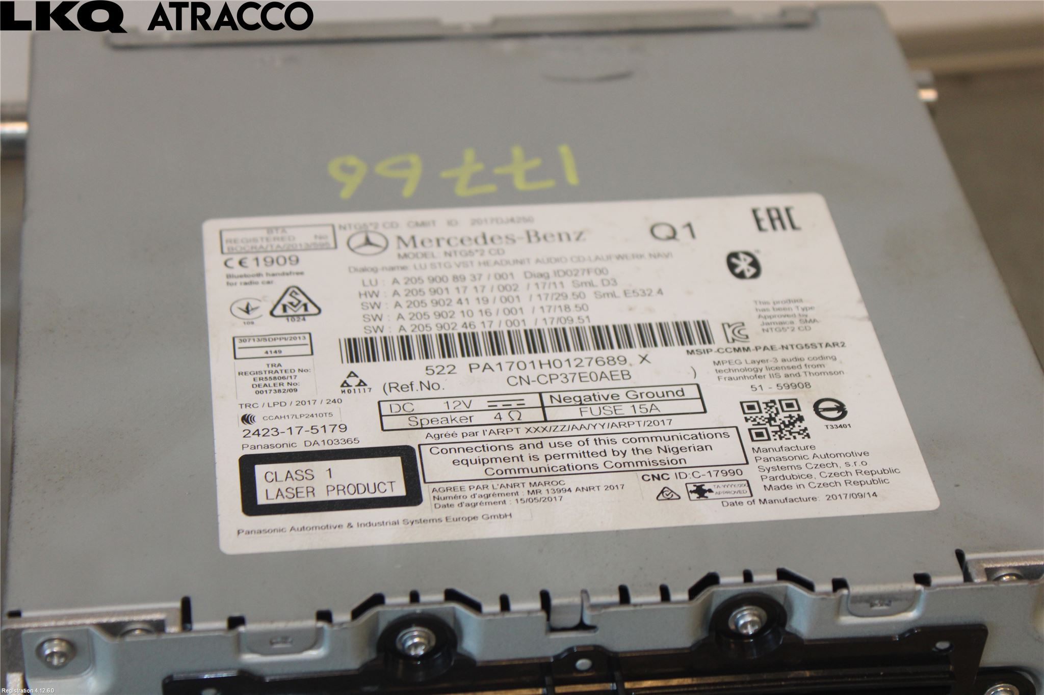 Mercedes-Benz MB C-KLASS (W205) 14-21 Cd Radio - Multimediapanel
