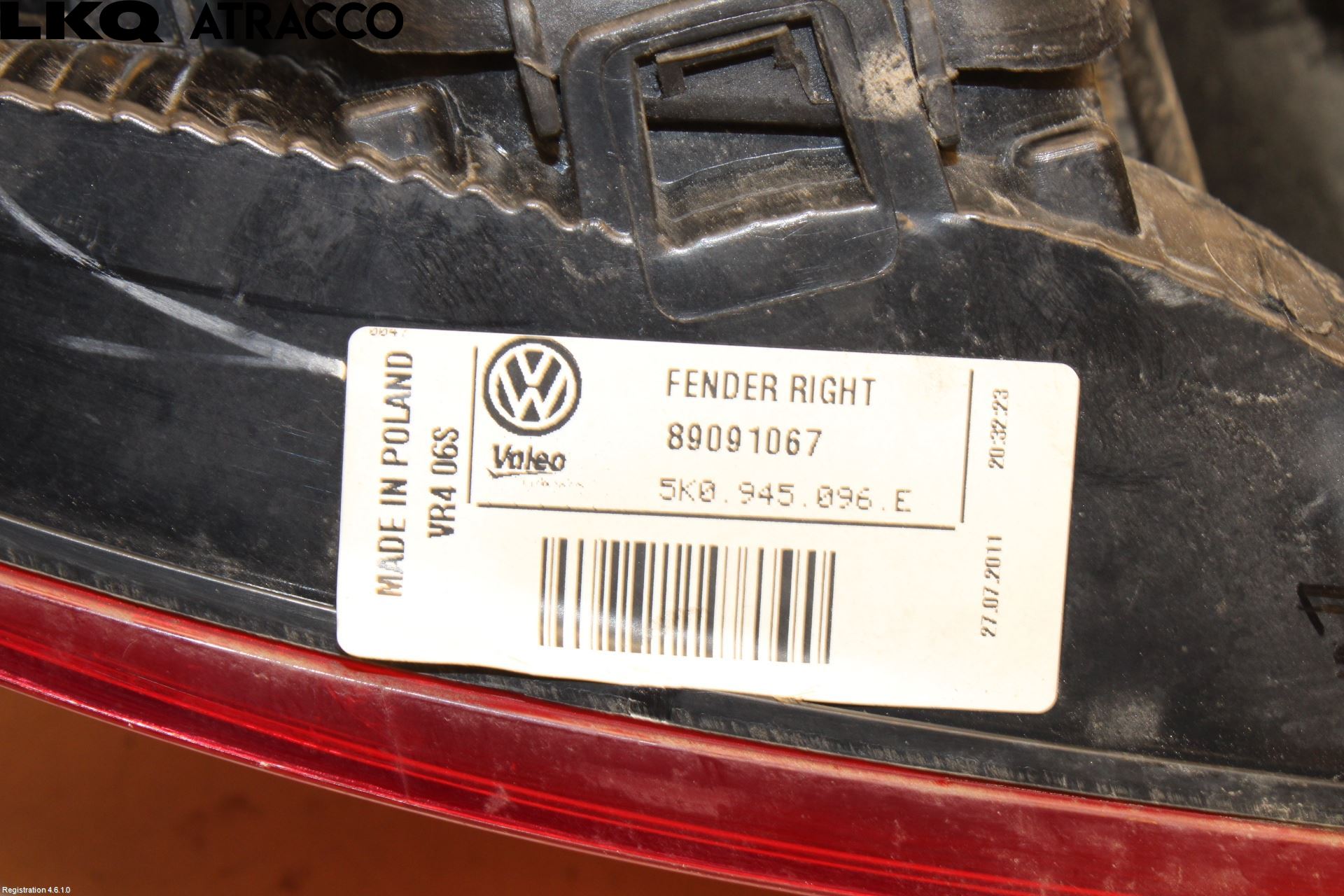 Volkswagen VW GOLF VI 09-13 Bakljus Höger
