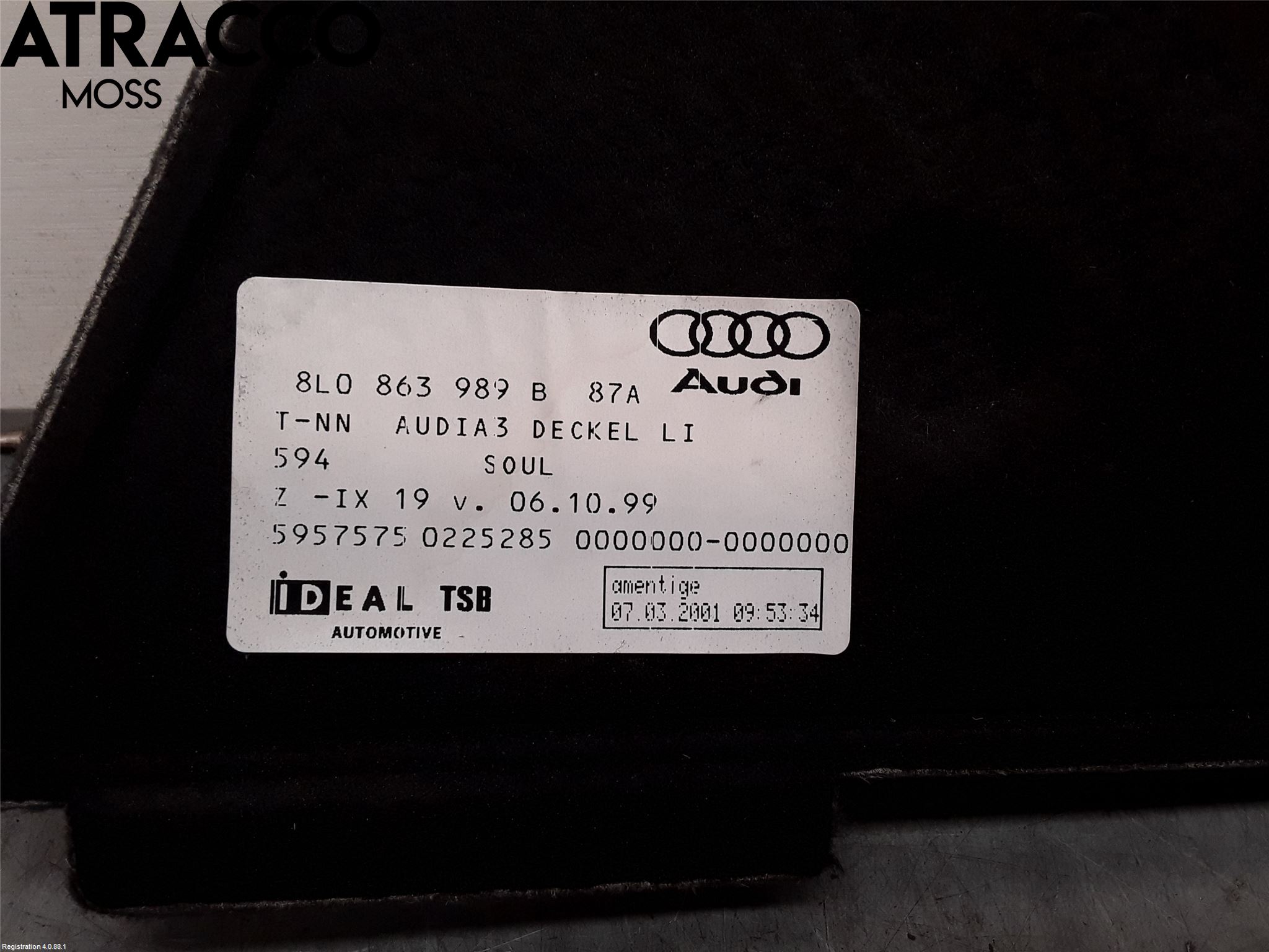 Audi A3/S3     96-03 Inrbagagerumklädsel-Golv