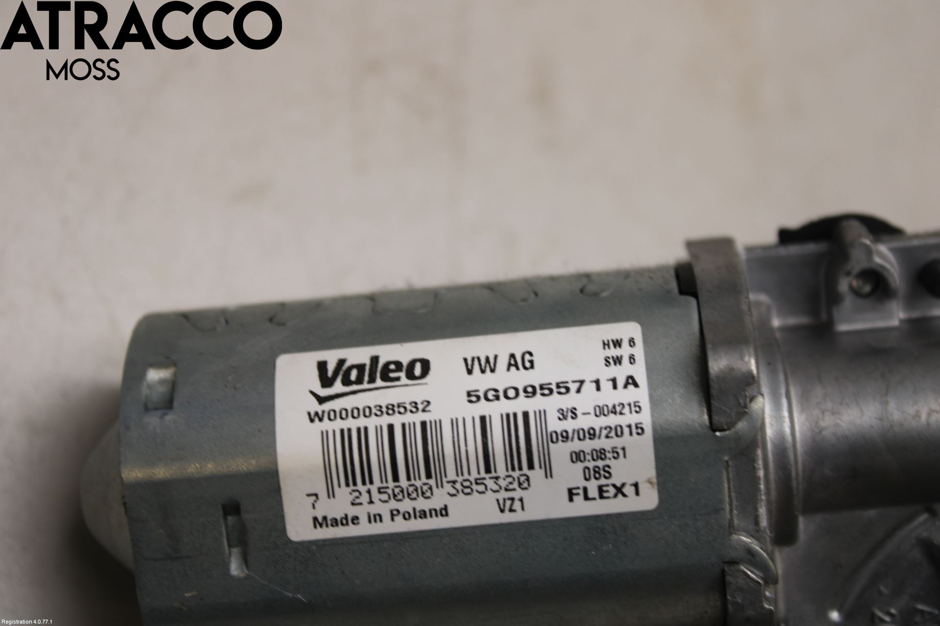 Volkswagen VW GOLF / E-GOLF VII 13-20 Torkarmotor Baklucka