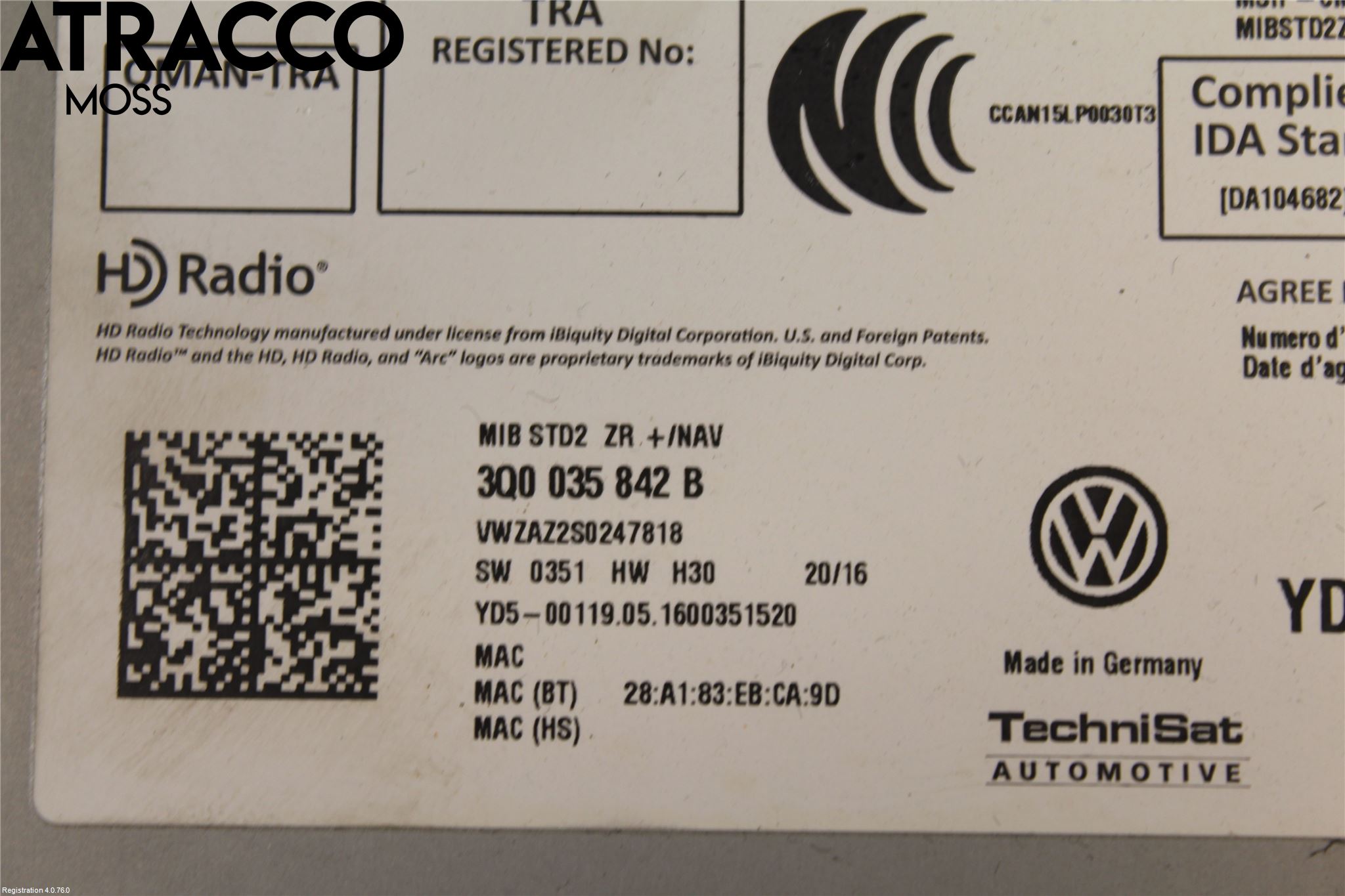 Volkswagen VW GOLF / E-GOLF VII 13-20 Radio