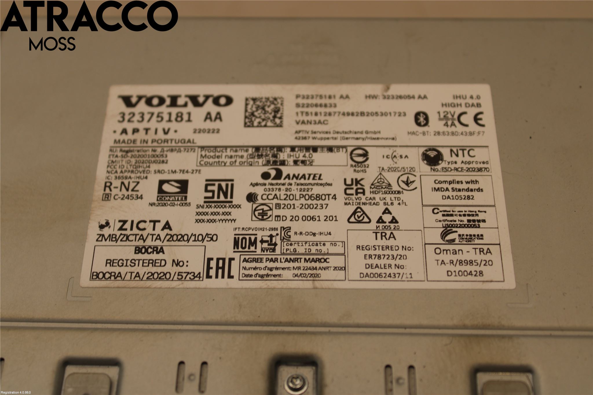 Volvo XC40/RECHARGE 18- Cd Radio - Multimediapanel