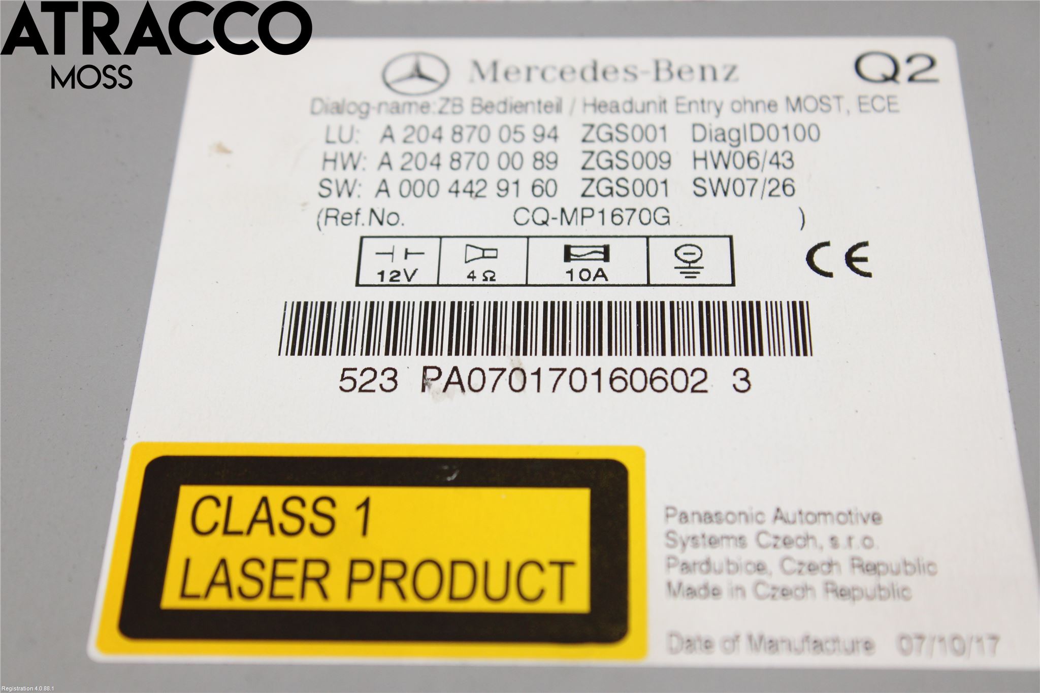 Mercedes-Benz MB C-KLASS (W204) 07-15 Cd Radio - Multimediapanel