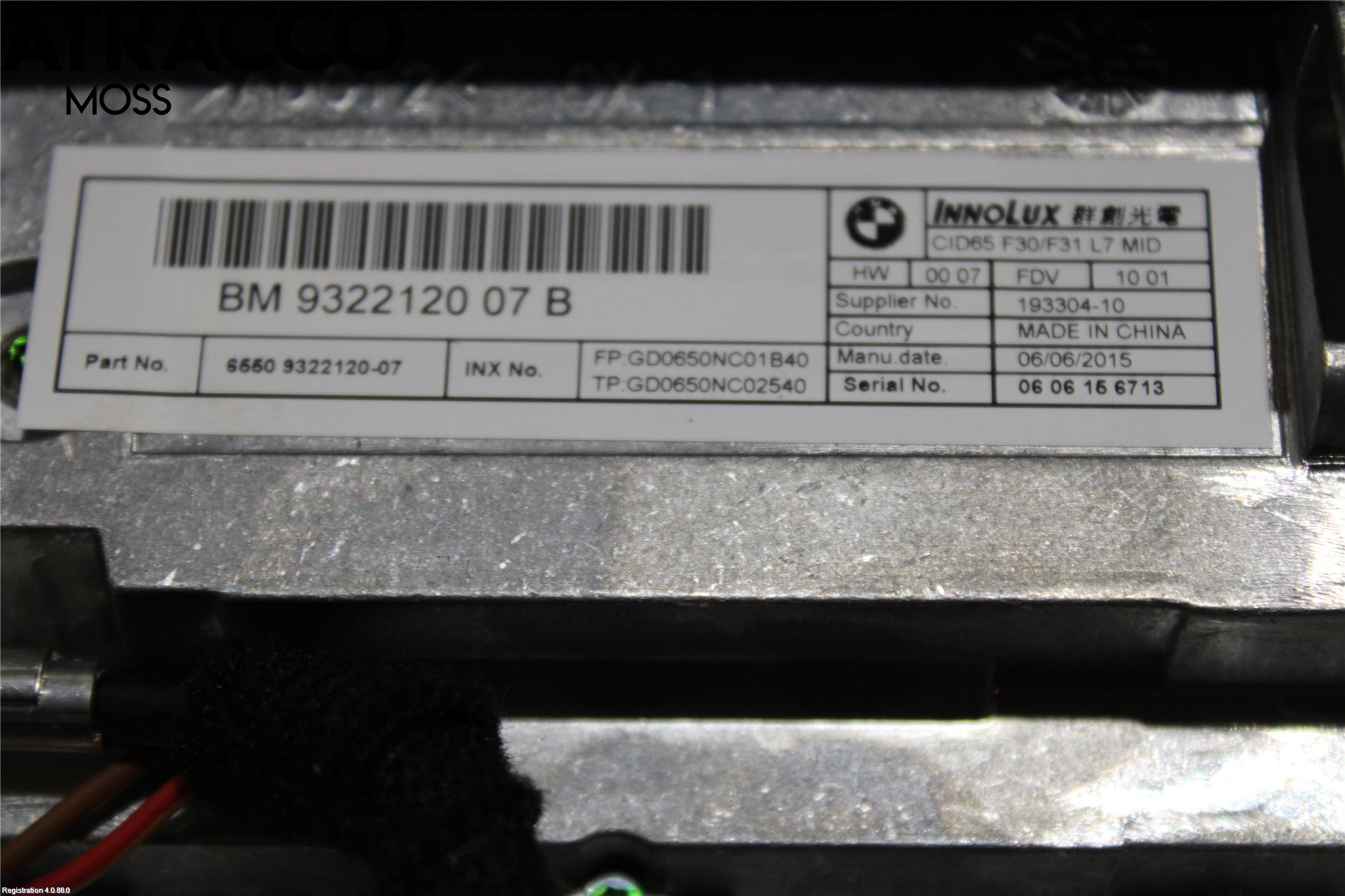 BMW 3 F30/F31/F80 12-19 Multifunktionsdisplay