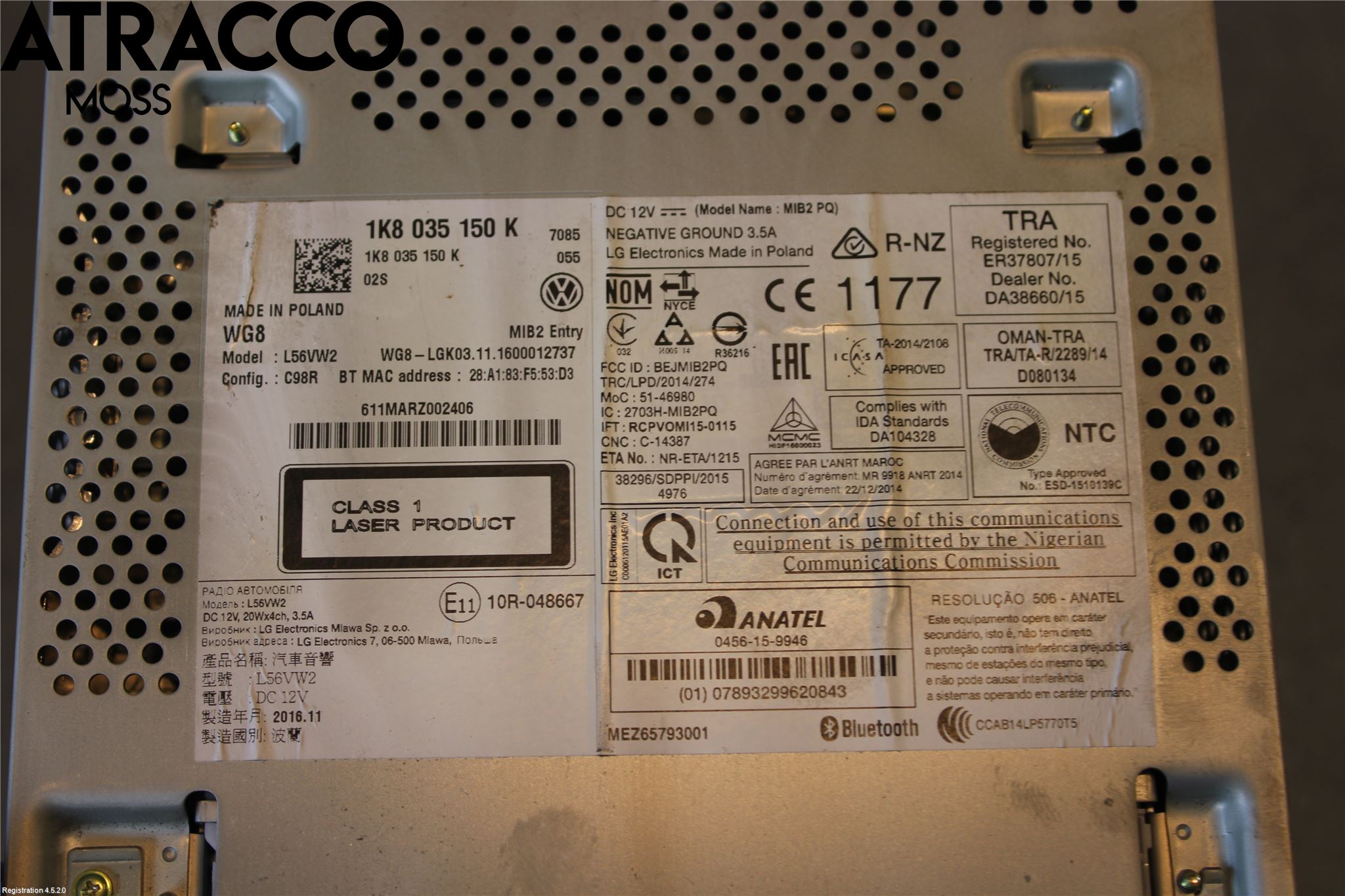 Volkswagen VW TRANSP/CARAVELLE (T6) 16-22 Cd Radio - Multimediapanel