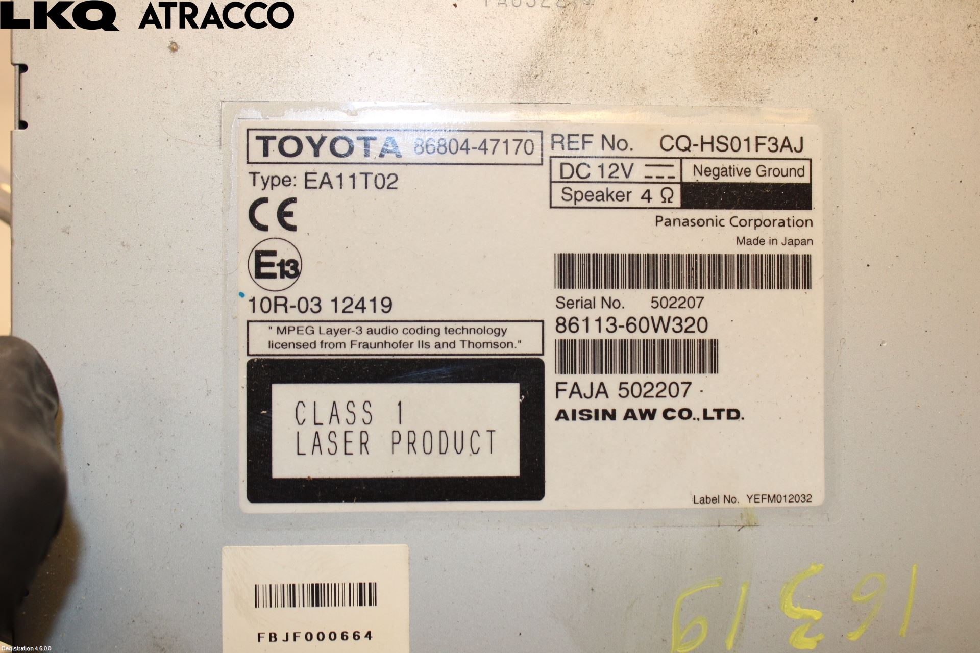 Toyota PRIUS+ ZVW40 12-20 Radio