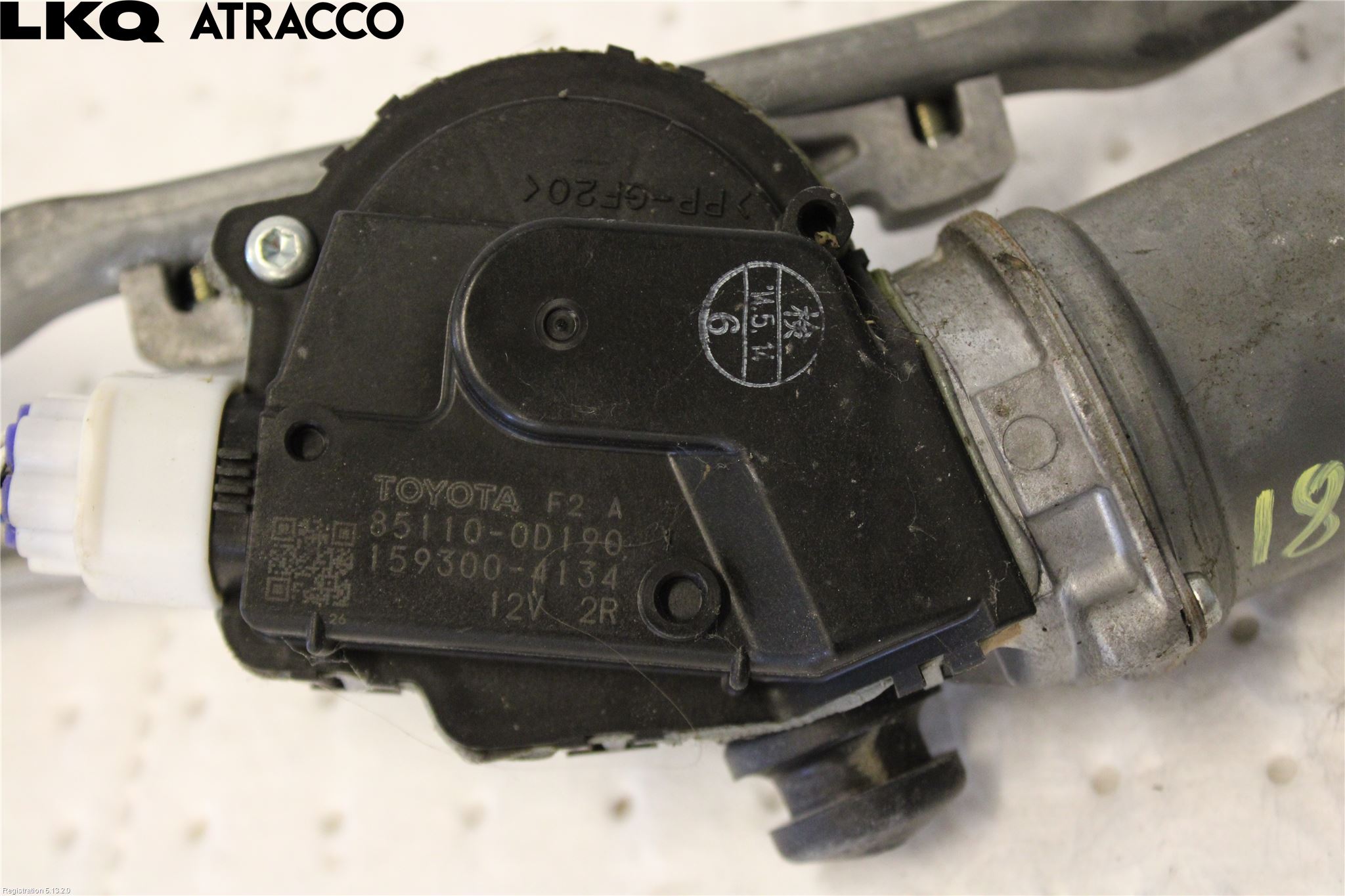 Toyota YARIS XP130 12-14 Torkarmotor Vindruta