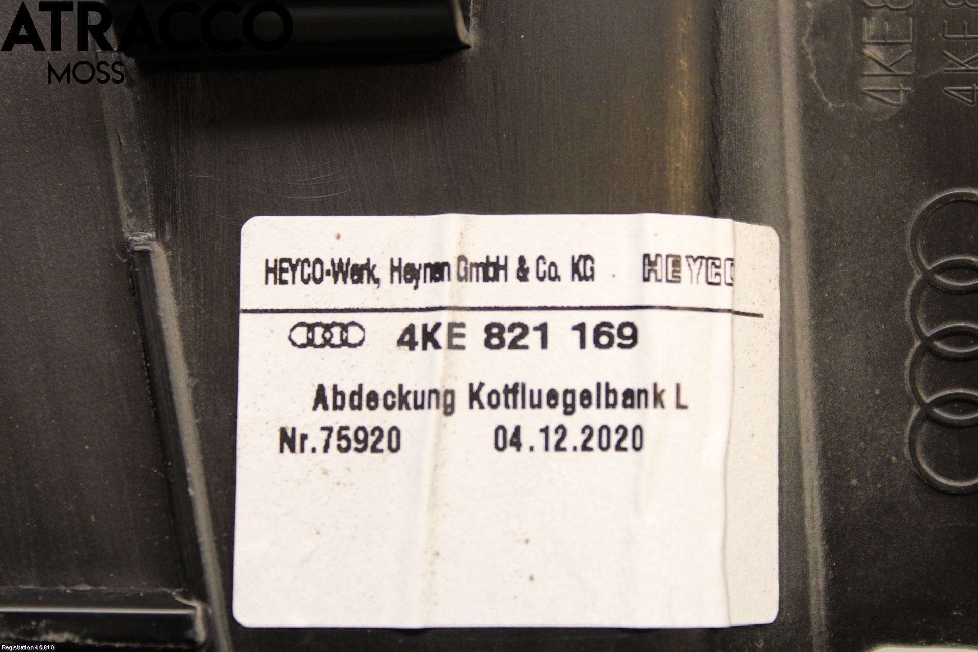 Audi E-TRON, S GE 19- Motorkåpa