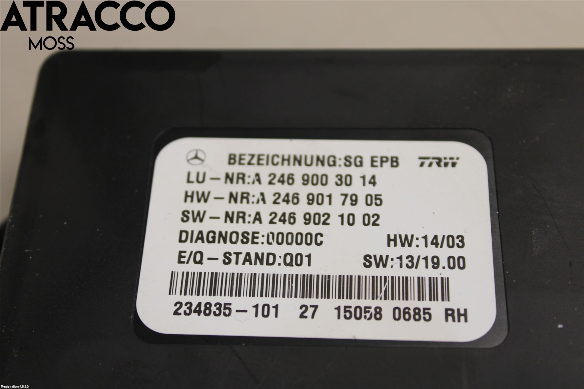 Mercedes-Benz MB B-KLASS (W246/W242) 12-19 Styrenhet Parkbroms Epb