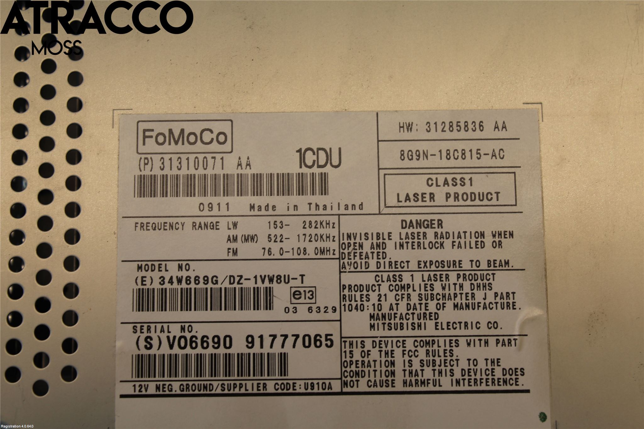 Volvo S80 07-13 Cd Radio - Multimediapanel