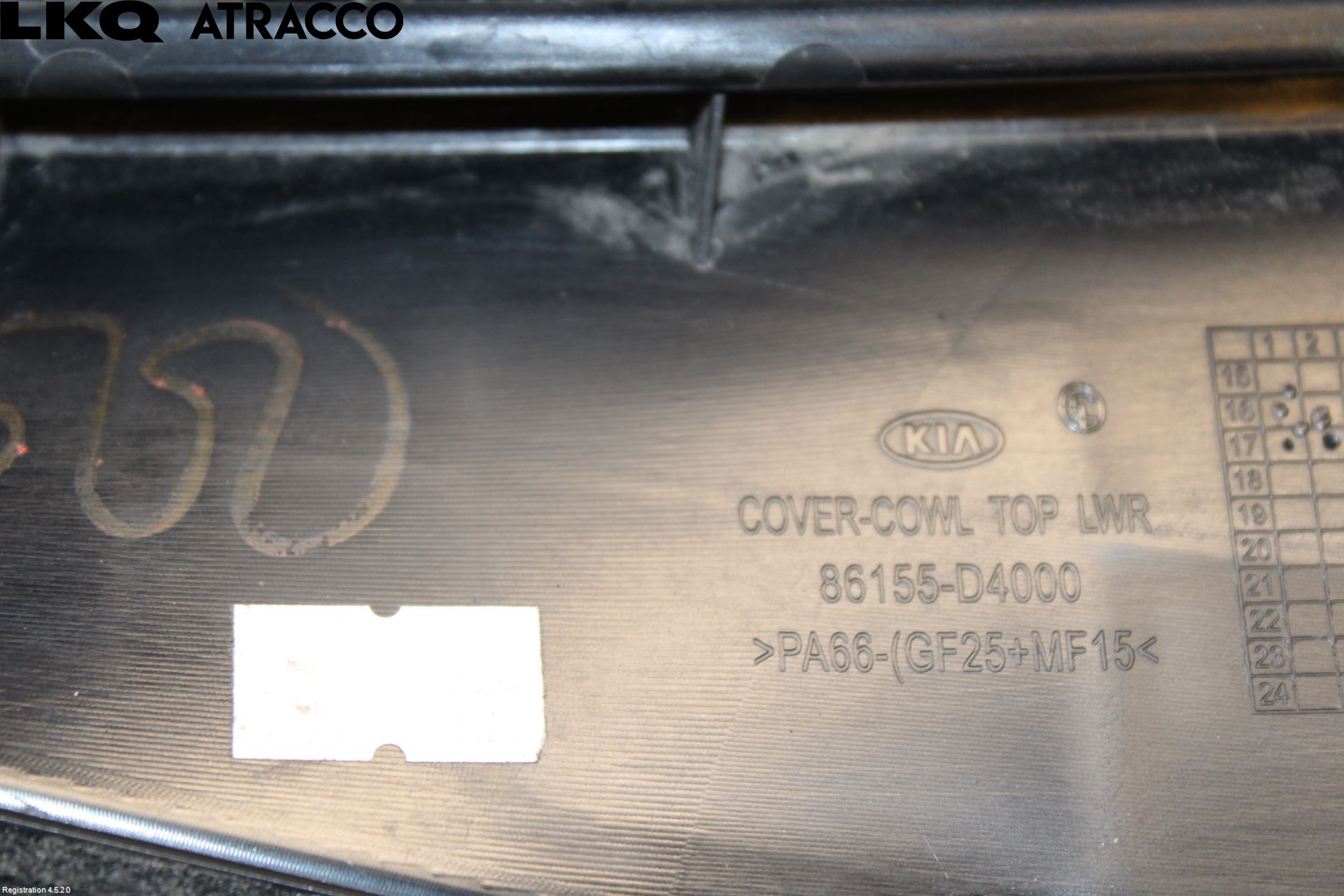 Kia OPTIMA 16-20 Torpedplåt-Torpedplast