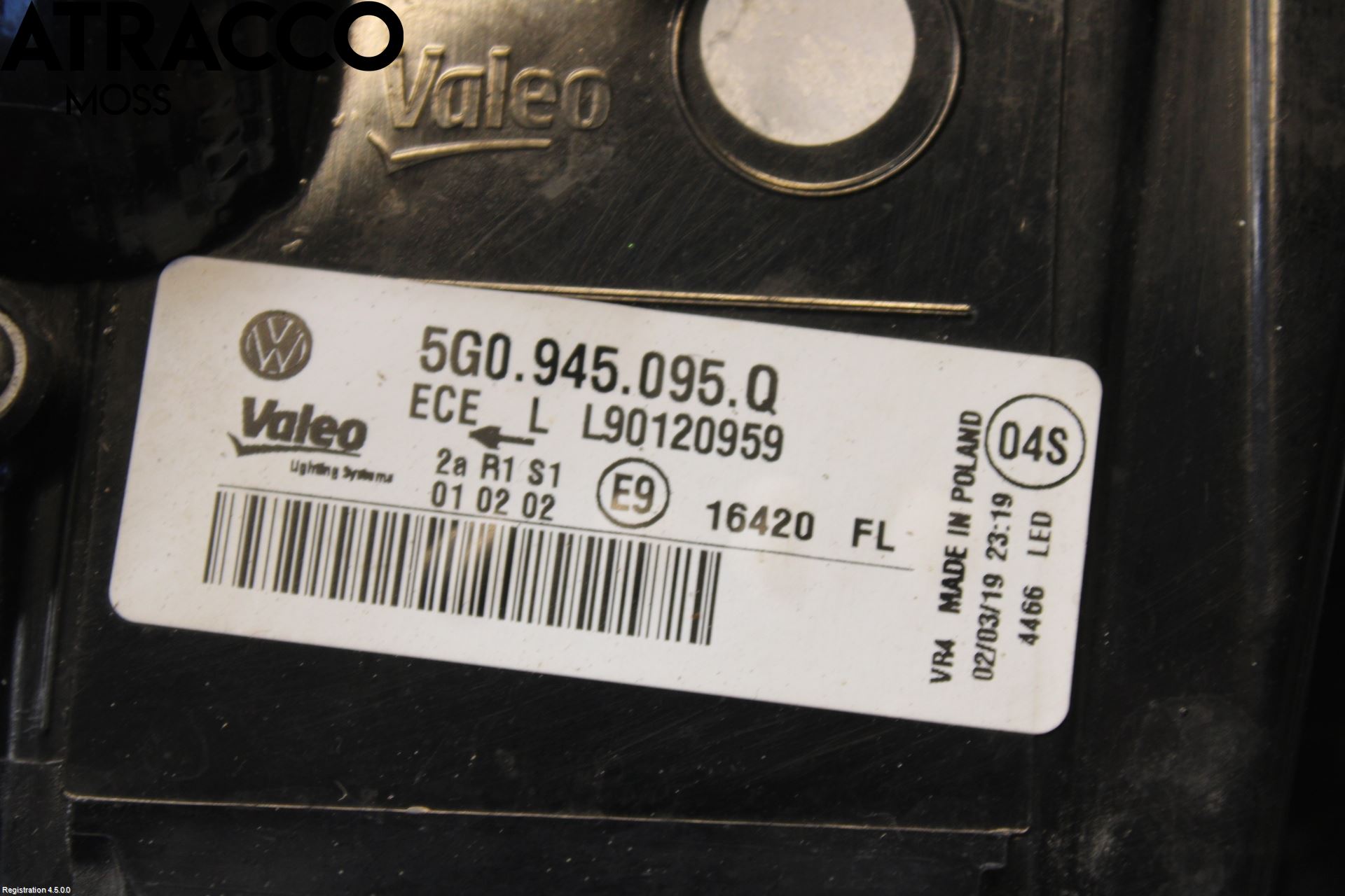 Volkswagen VW GOLF / E-GOLF VII 13-20 Bakljus Vänster