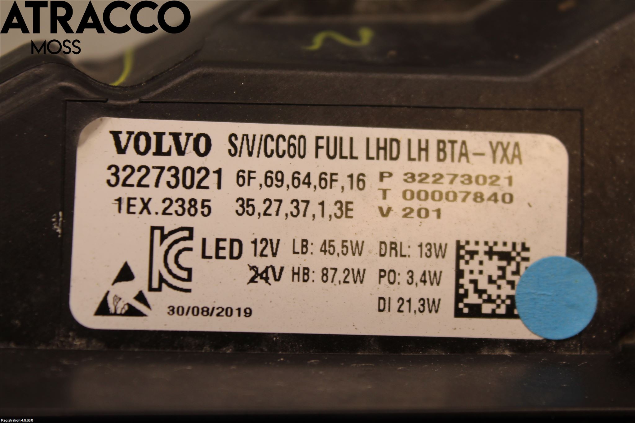 Volvo S60 14-18 Strålkastare Vänster