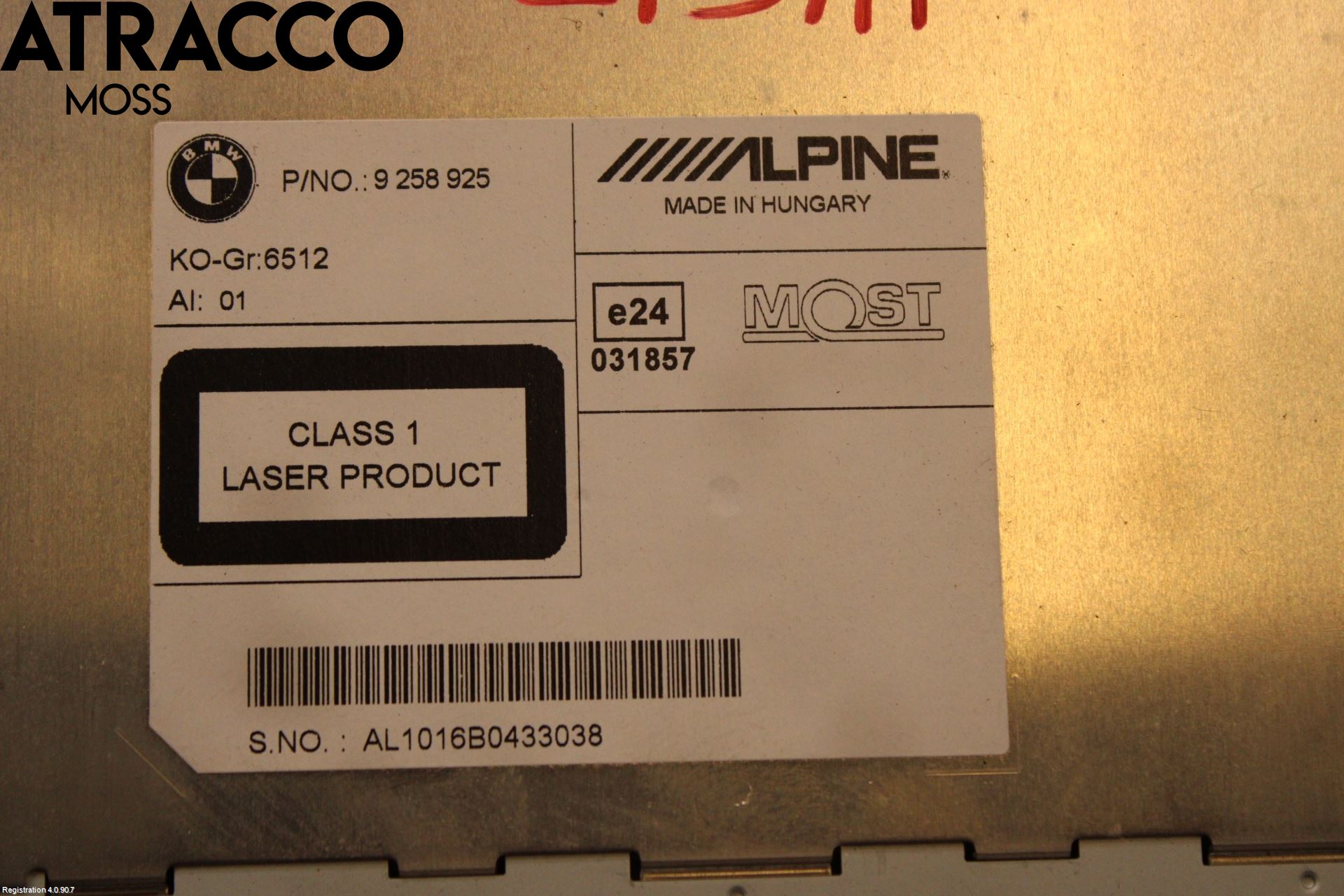 BMW 5 F10/F11/F18 09-17 Cd Radio - Multimediapanel