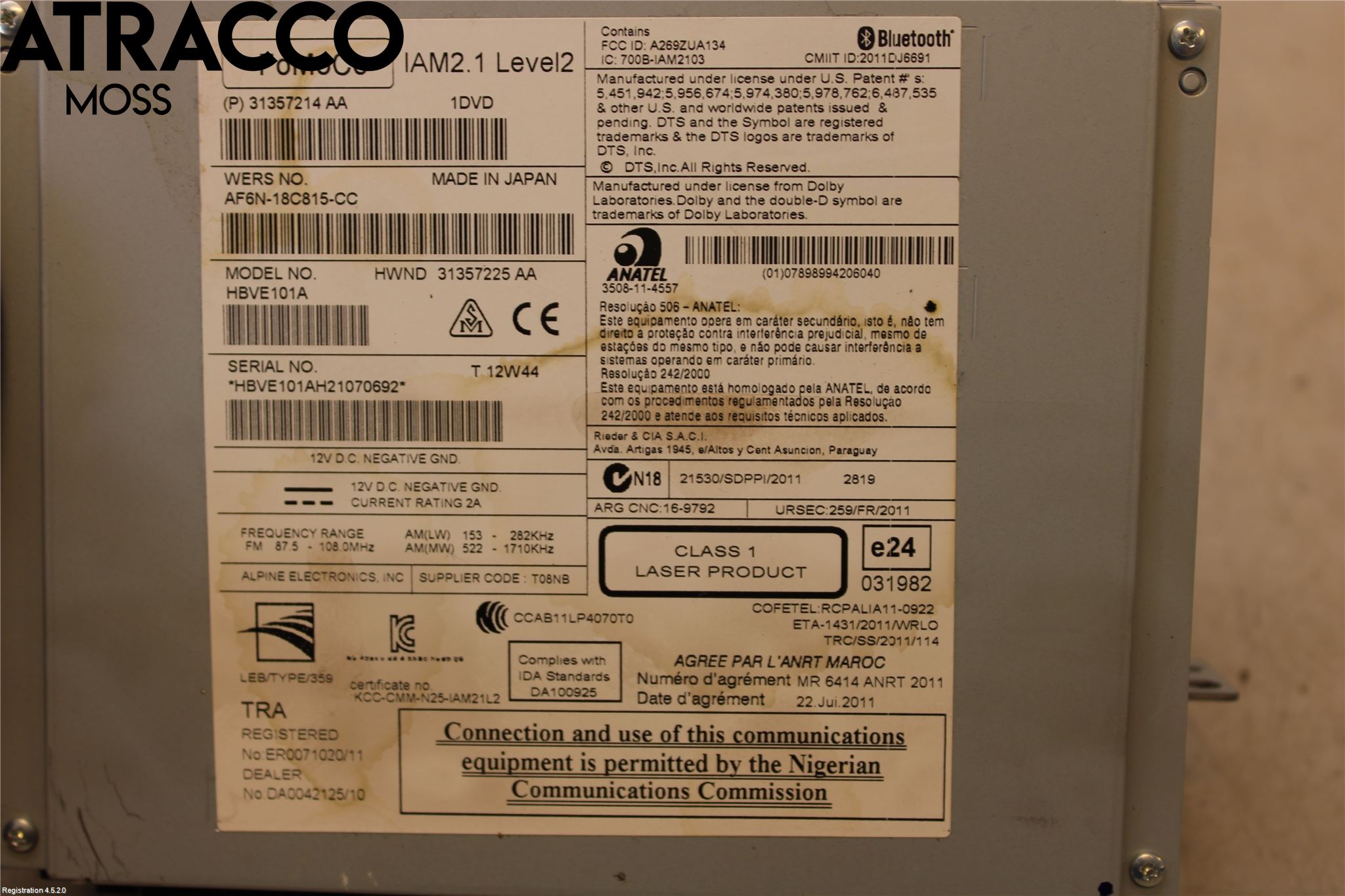 Volvo V40 12-19 Cd Radio - Multimediapanel