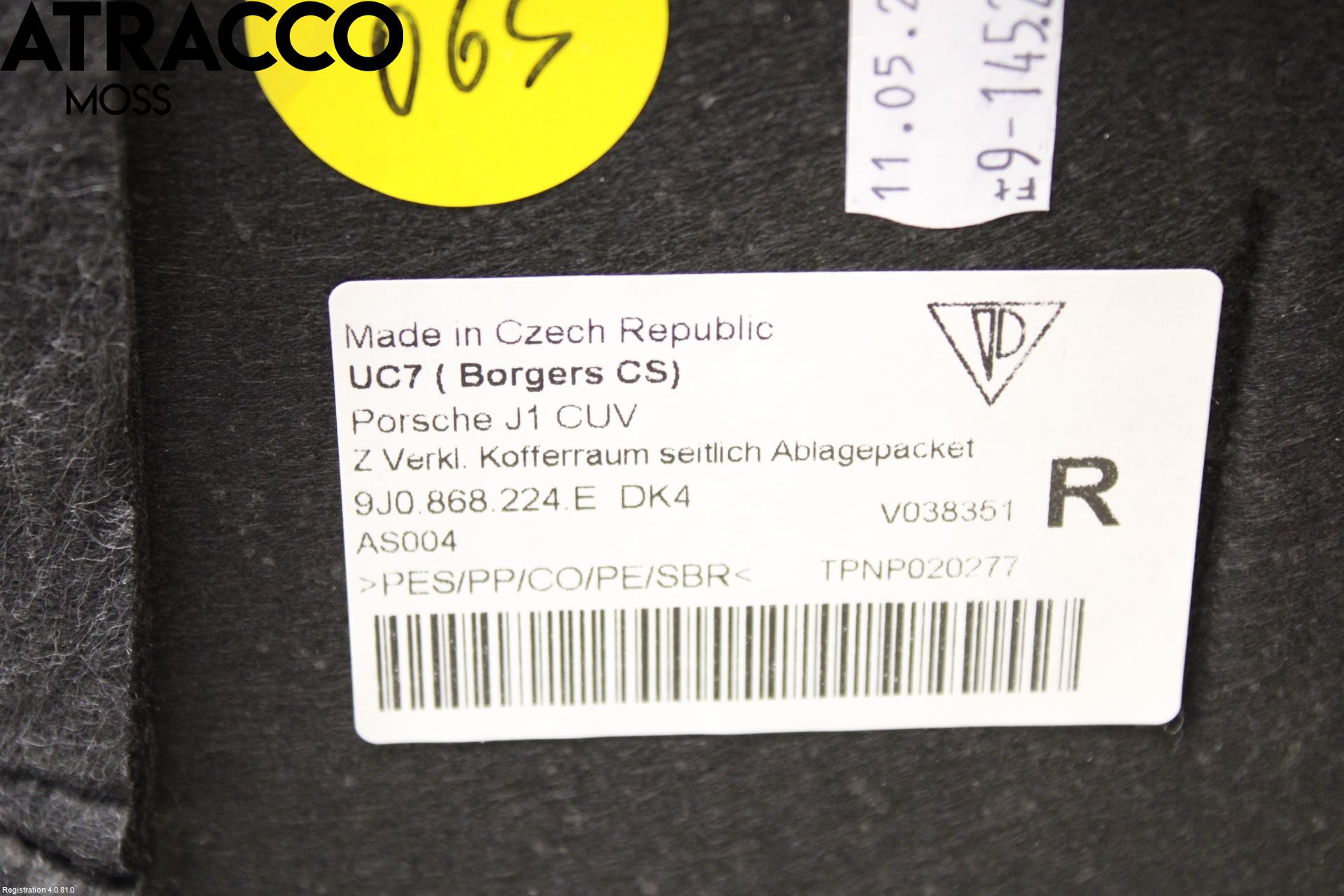 Porsche TAYCAN 20- Inrbagagerumklädsel-Golv