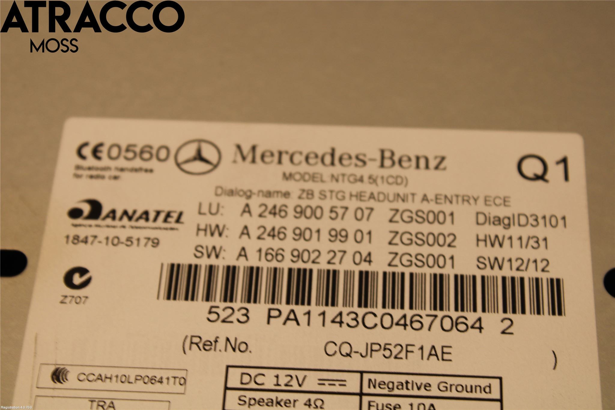 Mercedes-Benz MB B-KLASS (W246/W242) 12-19 Cd Radio - Multimediapanel