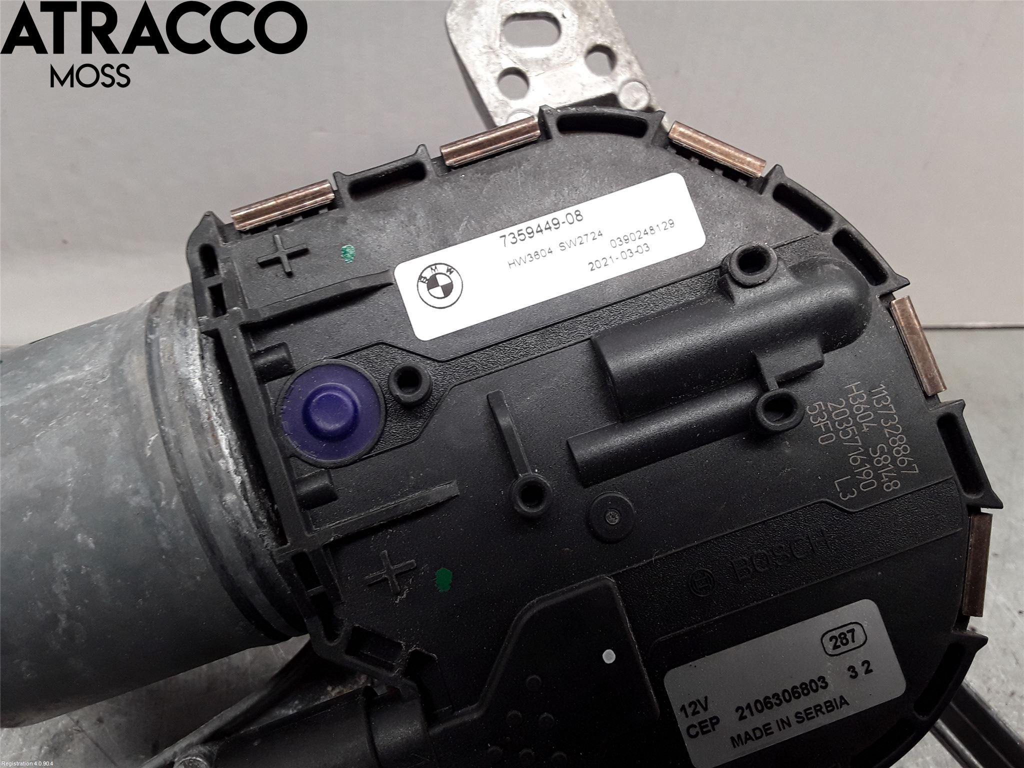 BMW i3 I01 13-22 Torkarmotor Vindruta